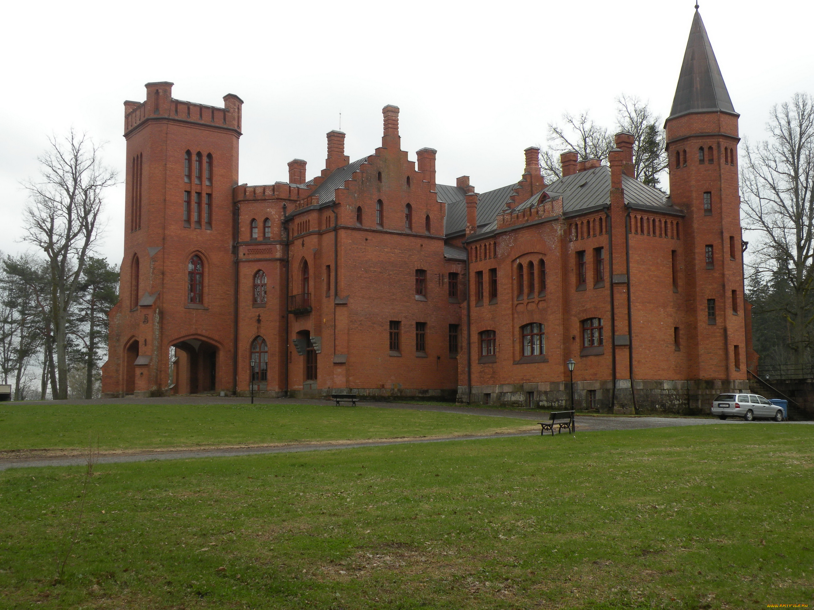 эстония, валгамаа, усадьба, sangaste, города, здания, дома, ландшафт