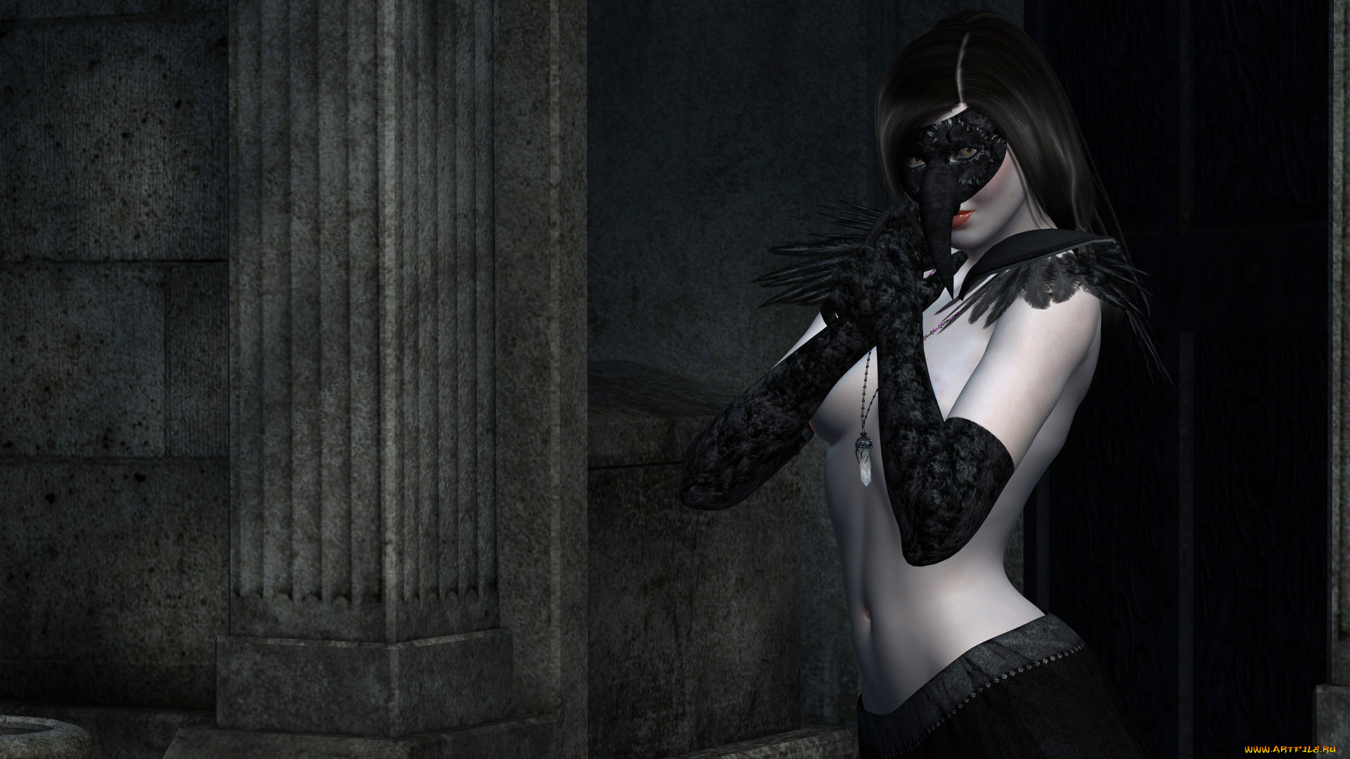 3д, графика, people, , люди, взгляд, девушка, маска