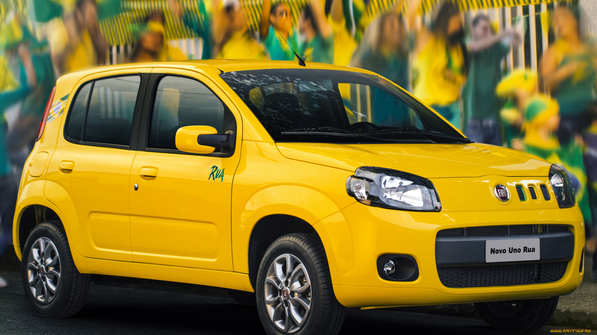 автомобили, fiat, uno, rua, 2014г, желтый