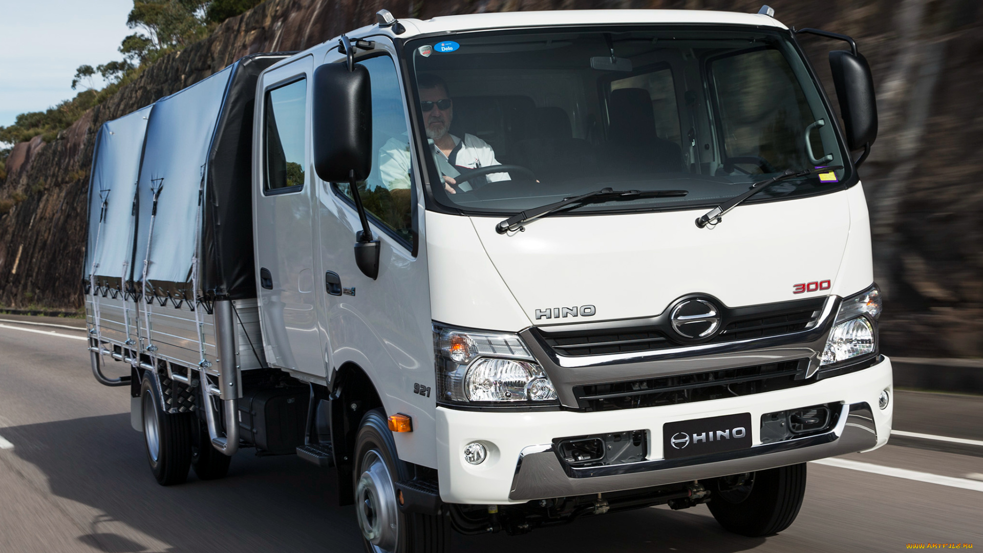 автомобили, hino, 300-921, crew, cab, 2014, светлый