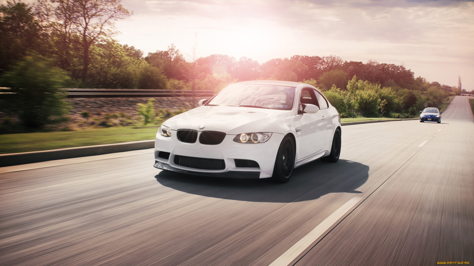 автомобили, выставки, и, уличные, фото, bmw, шоссе, m3, дорога, тучи, деревья, белый, скорость