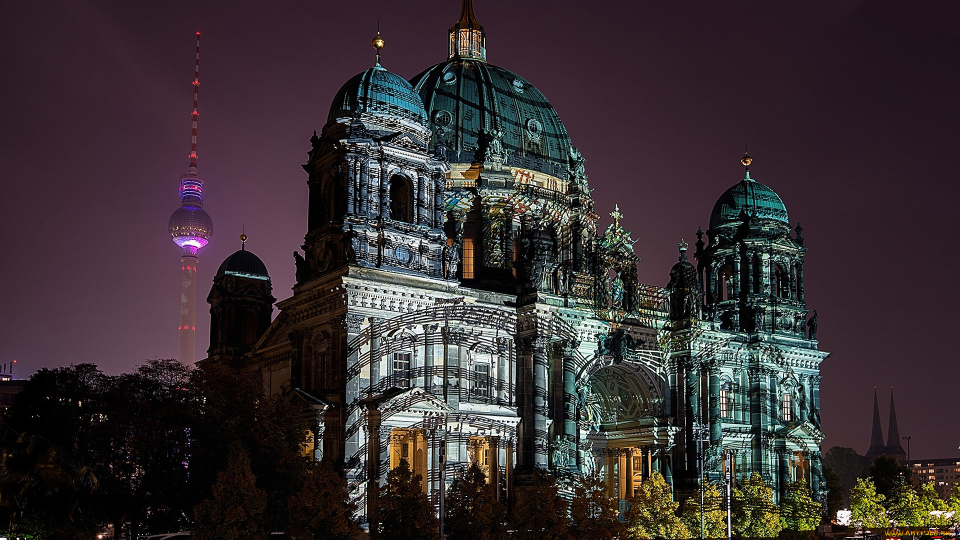 berlin, города, берлин, , германия, ночь, башня