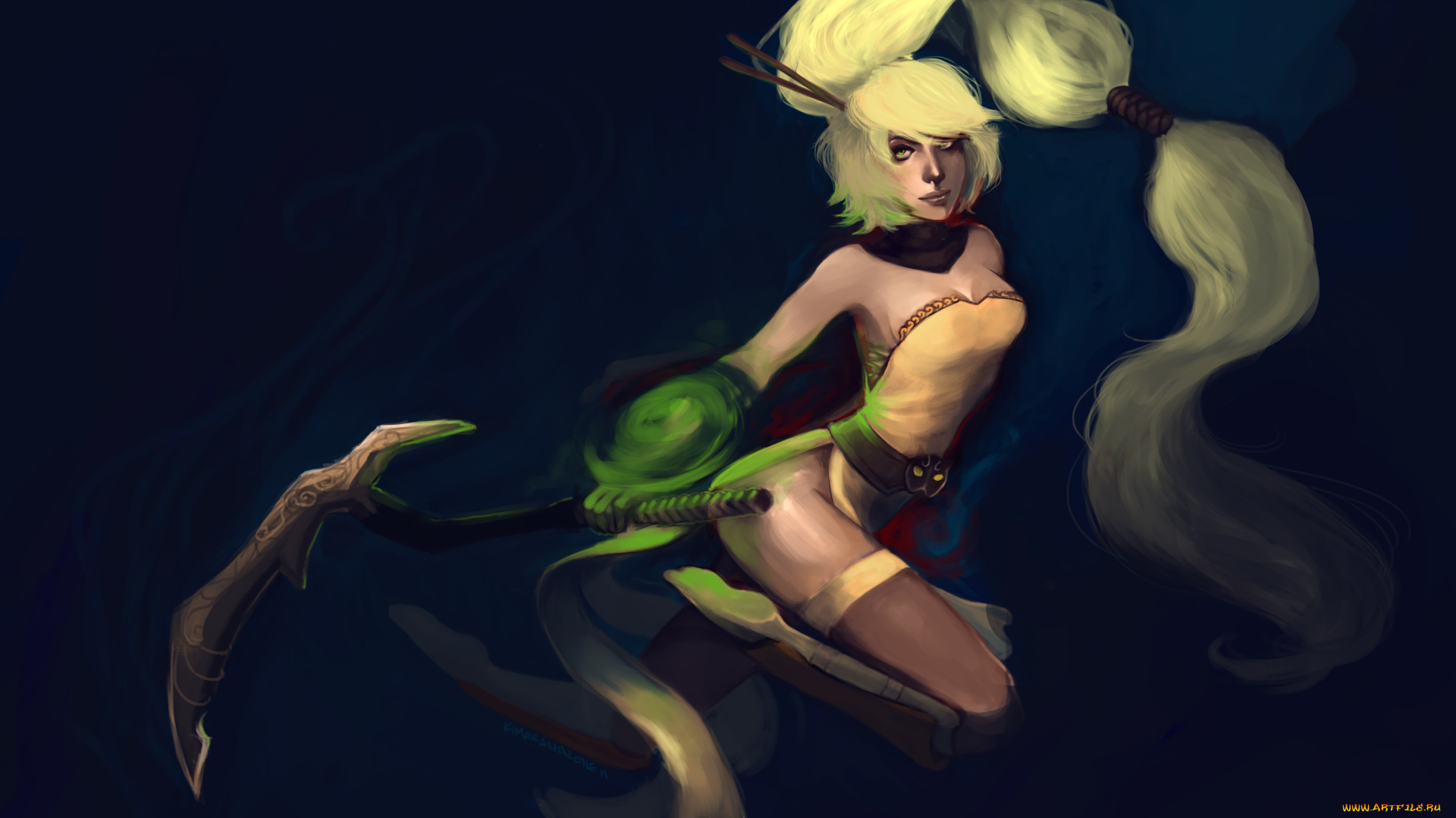 фэнтези, девушки, арт, девушка, коса, игра