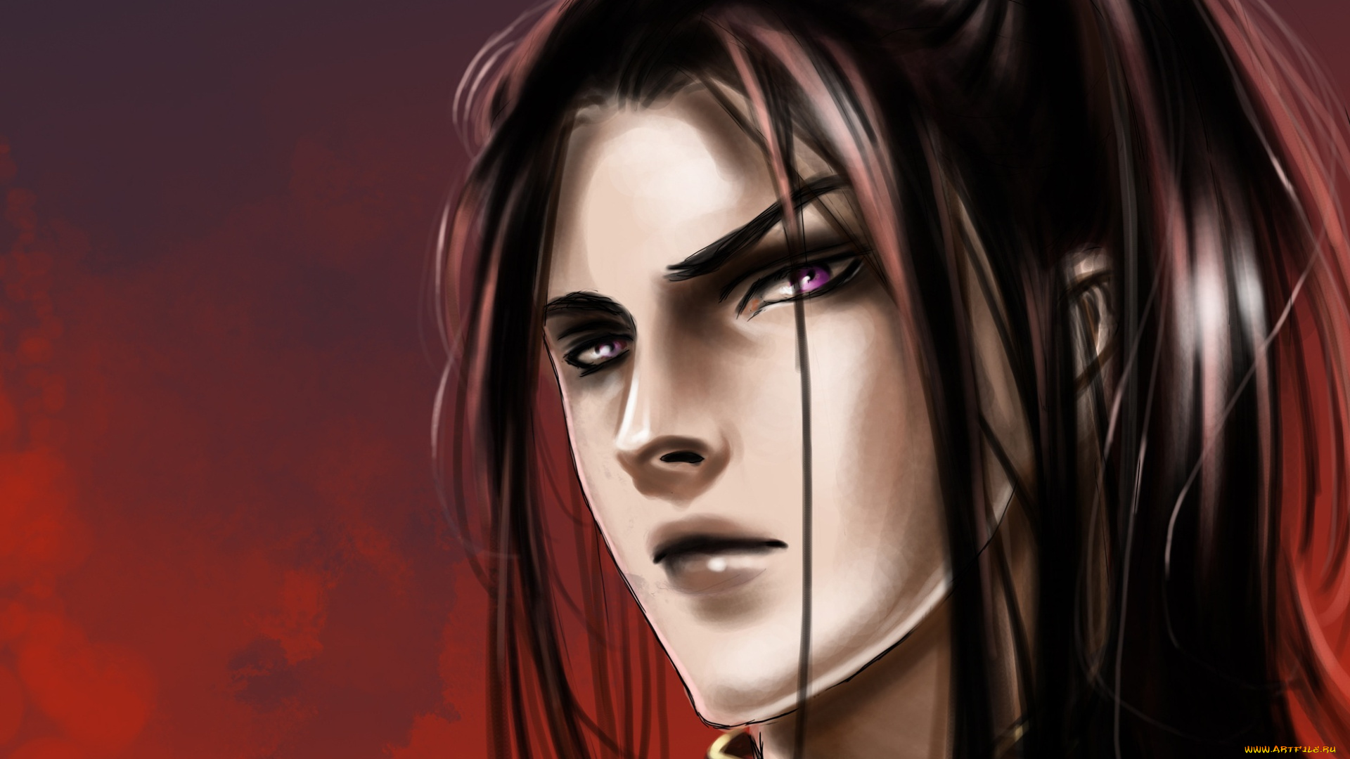 рисованные, люди, брюнет, парень