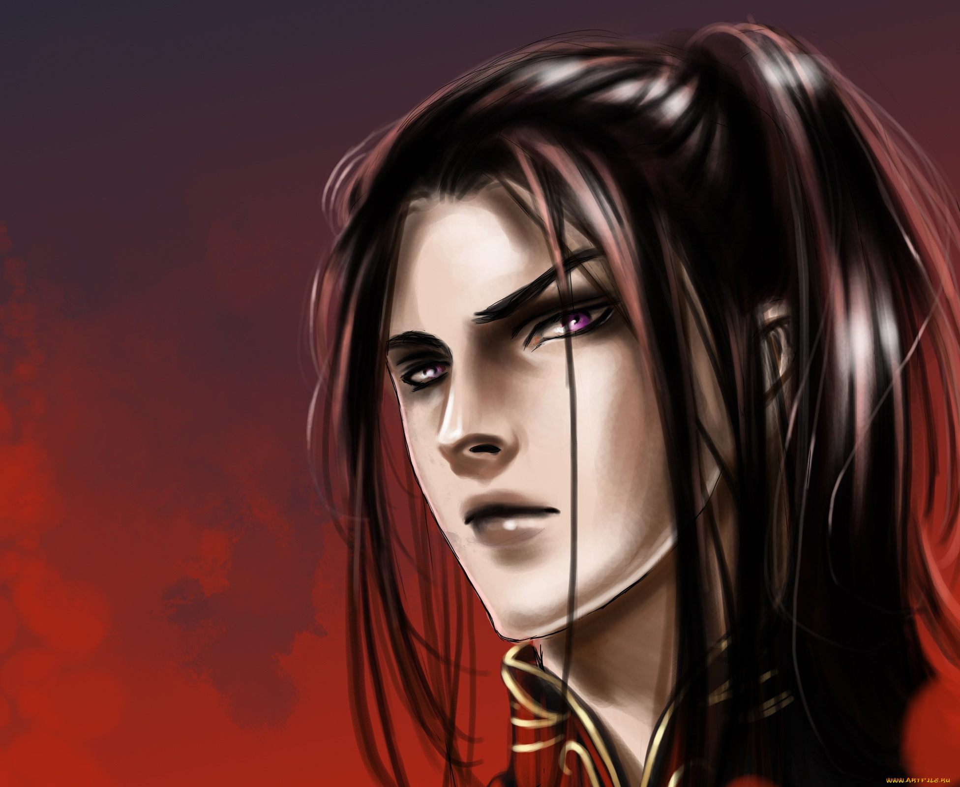 рисованные, люди, брюнет, парень