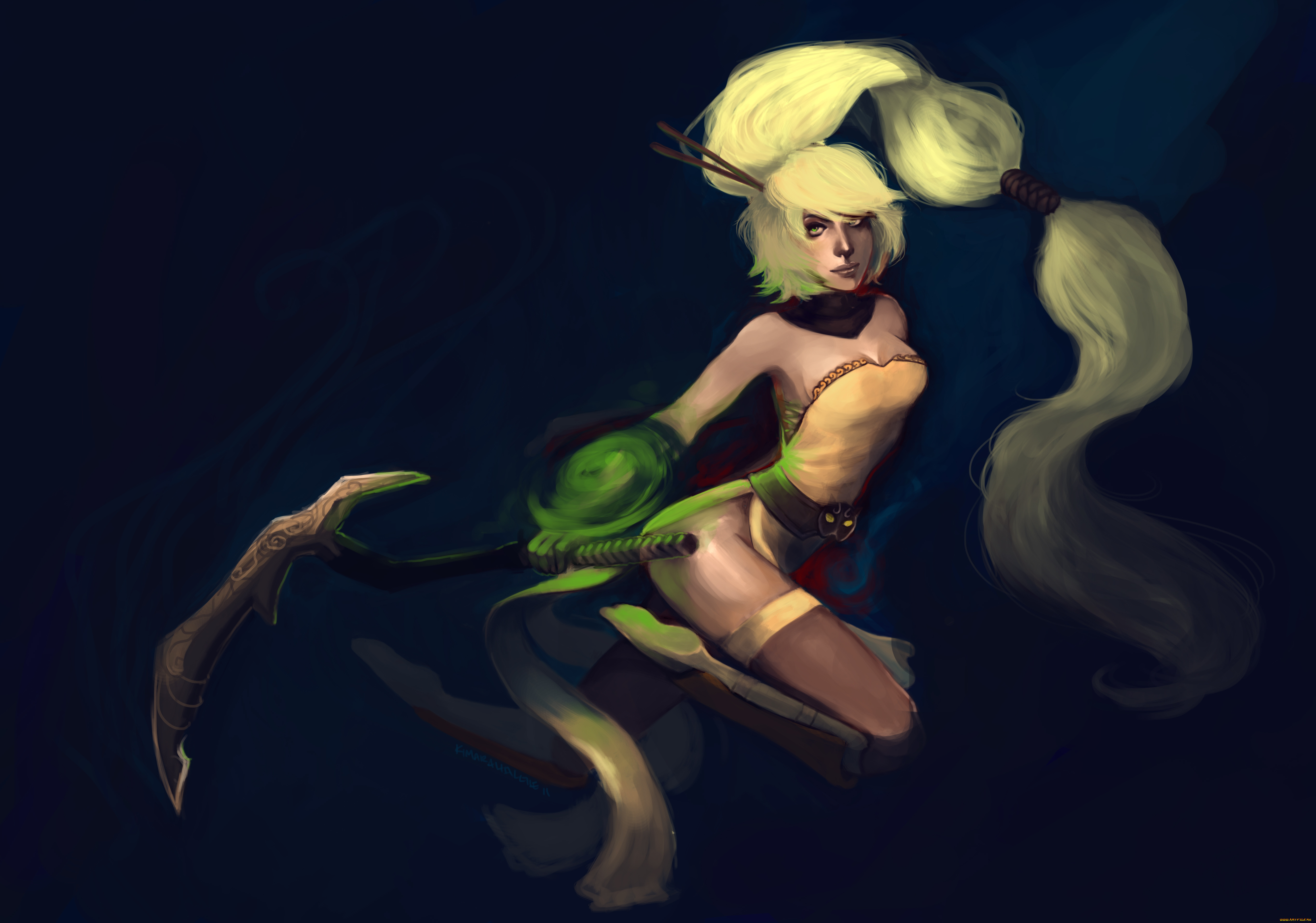 фэнтези, девушки, арт, девушка, коса, игра