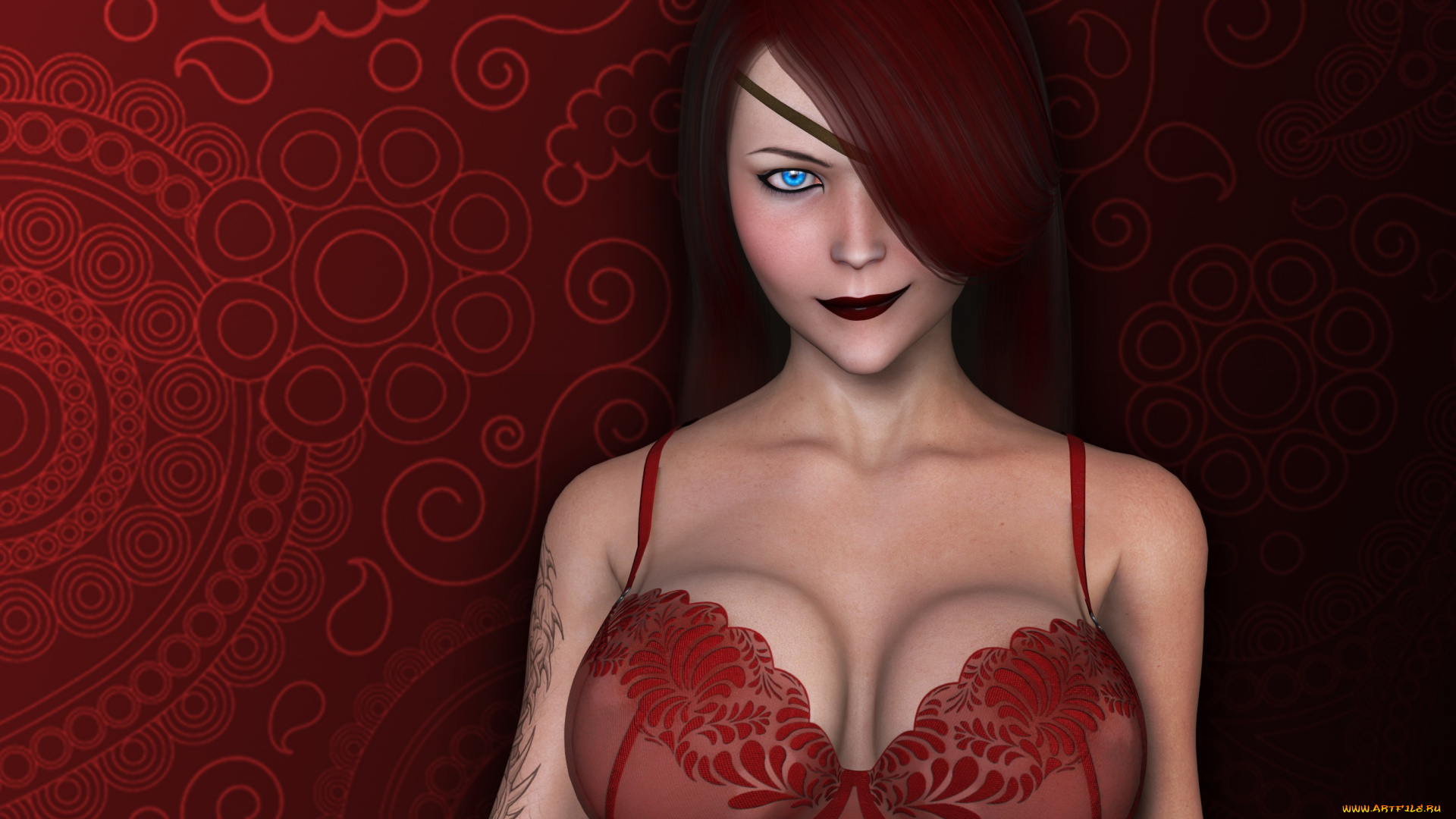 3д, графика, люди, , people, девушка, взгляд, фон