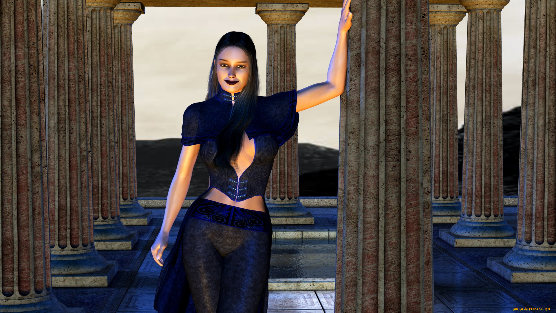 3д, графика, люди, , people, улыбка, фон, взгляд, девушка