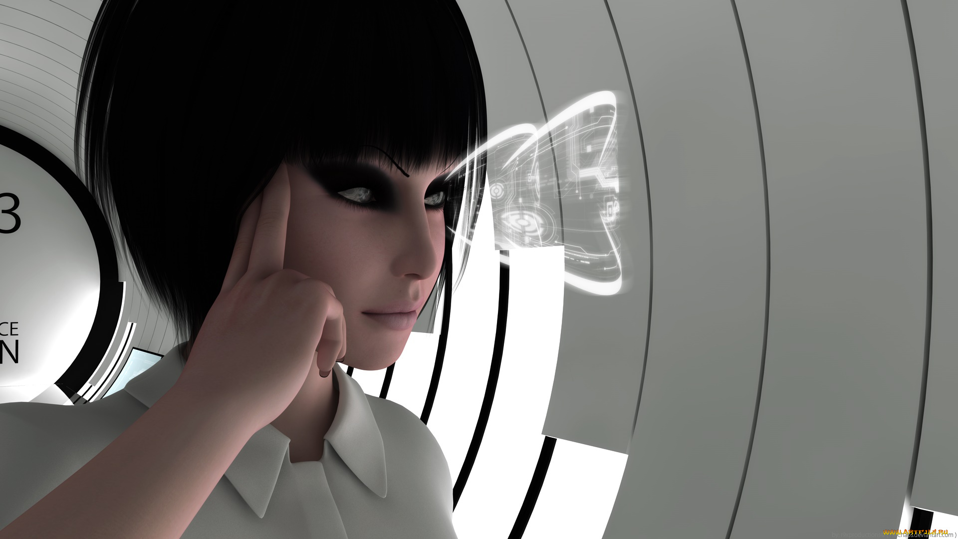 3д, графика, портрет, , portraits, фон, взгляд, девушка