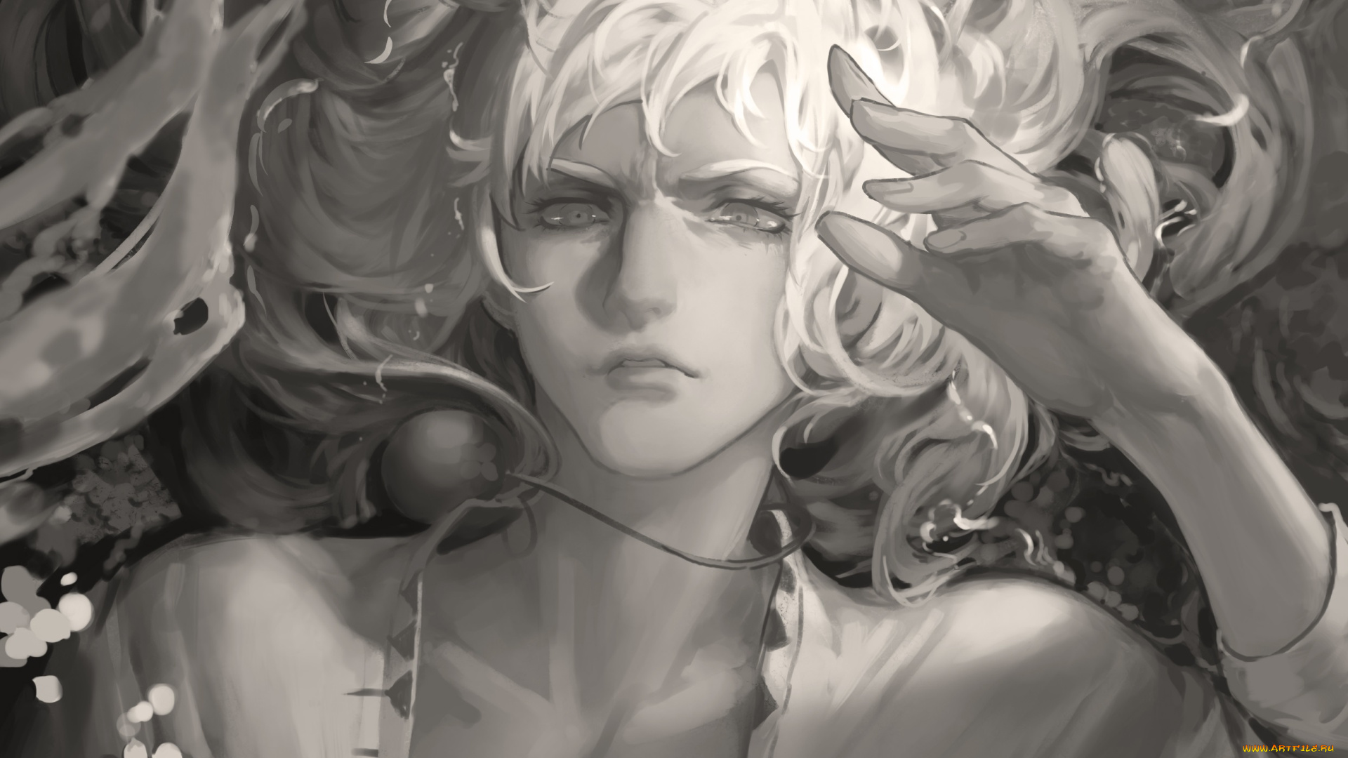 аниме, berserk, арт, взгляд, парень, griffith, the, white, hawk