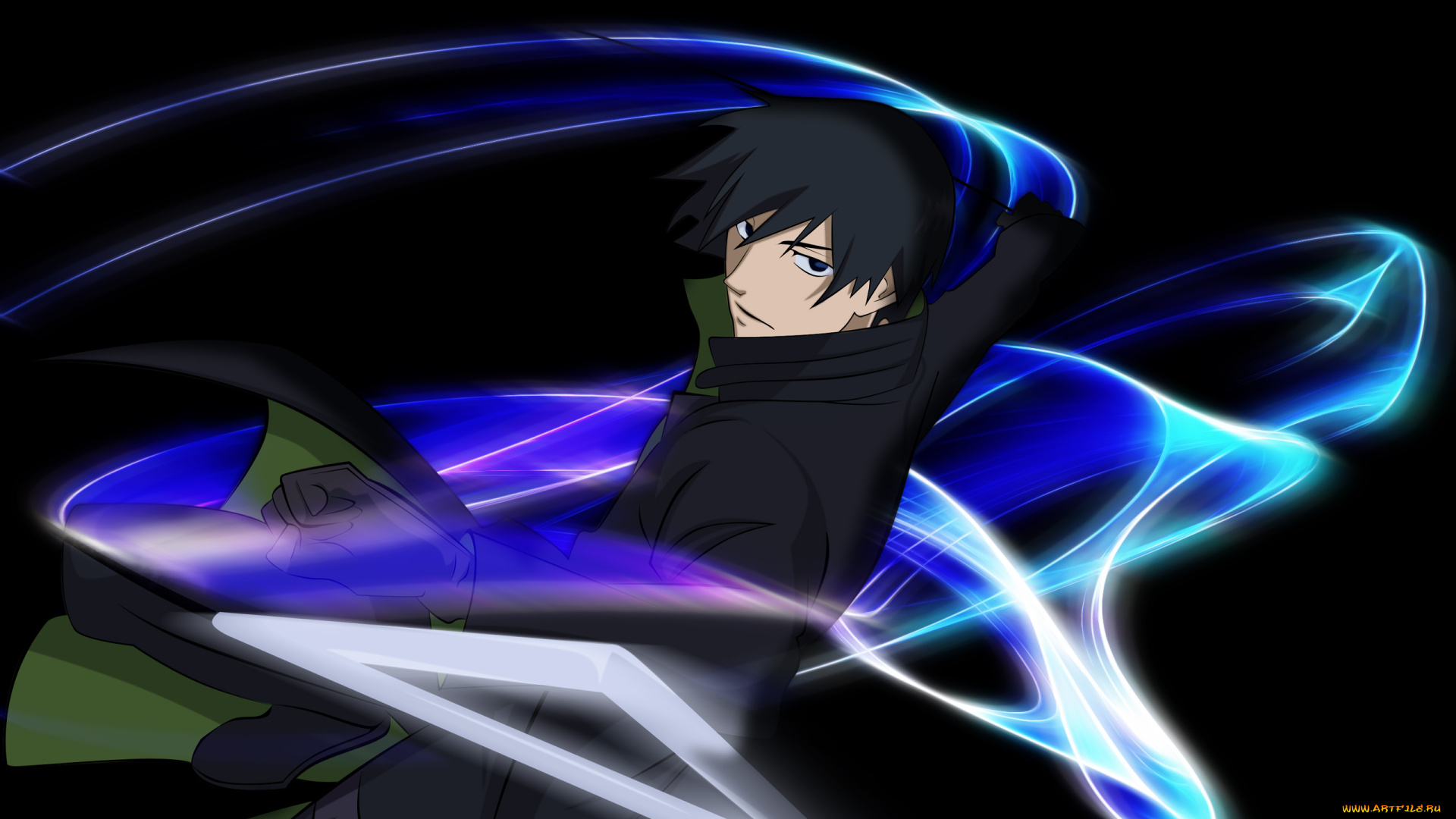 аниме, darker, than, black, чёрный, фон, парень, hei, darker, than, black