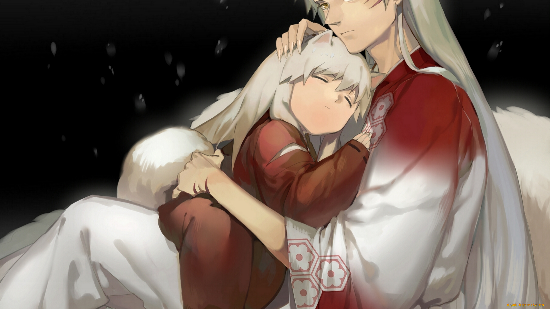 аниме, inuyasha, арт, par, sesshomaru, парень, мальчик, хвост, ушки