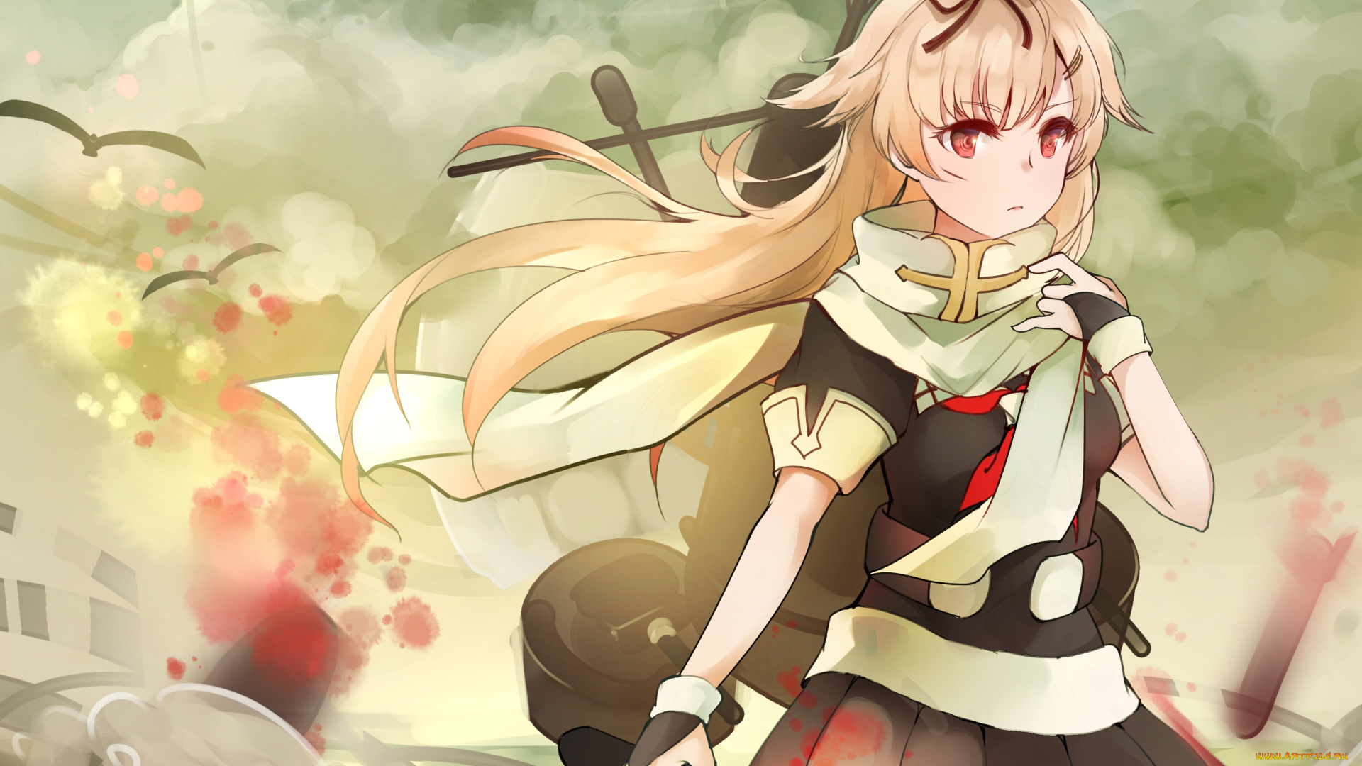 аниме, kantai, collection, sadoma, девушка, арт, kancolle, yuudachi, kantai, collection