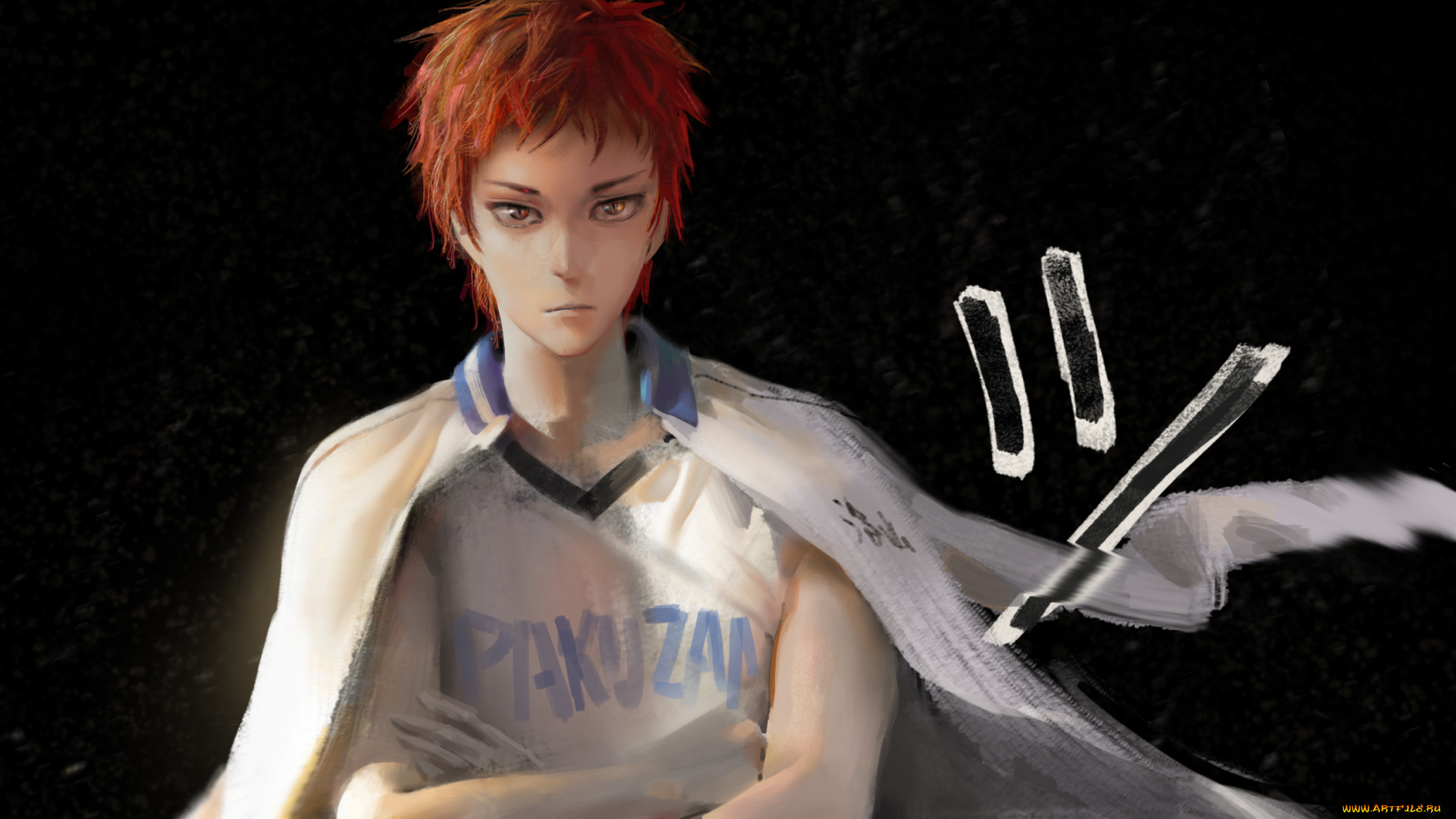 аниме, kuroko, no, baske, арт, tuoyaner, kuroko, no, basuke, akashi, seijuurou, парень, спорт, надпись