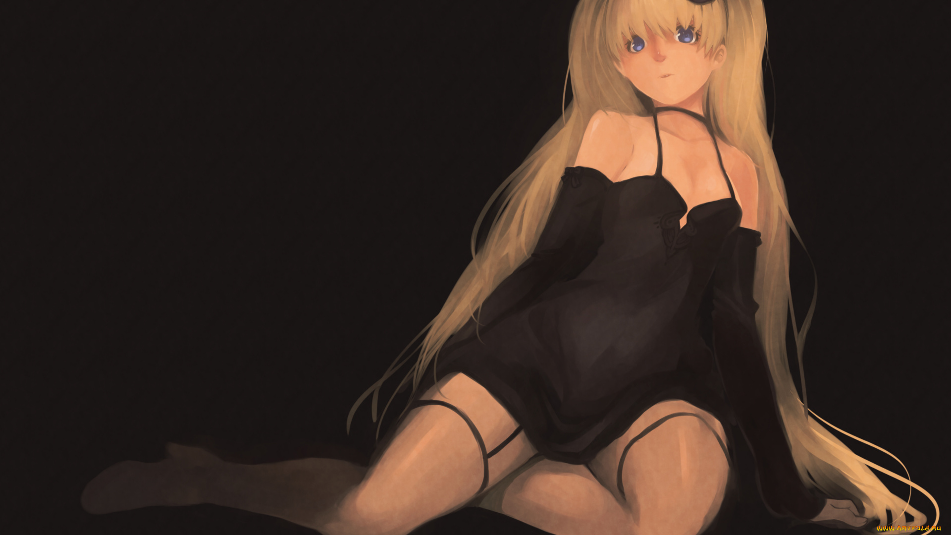 аниме, unknown, , другое, платье, девушка, блондинка