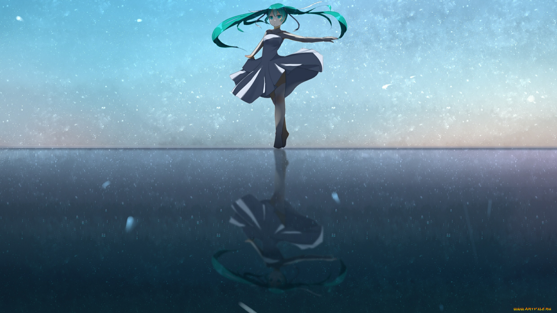 аниме, vocaloid, hatsune, miku, девочка