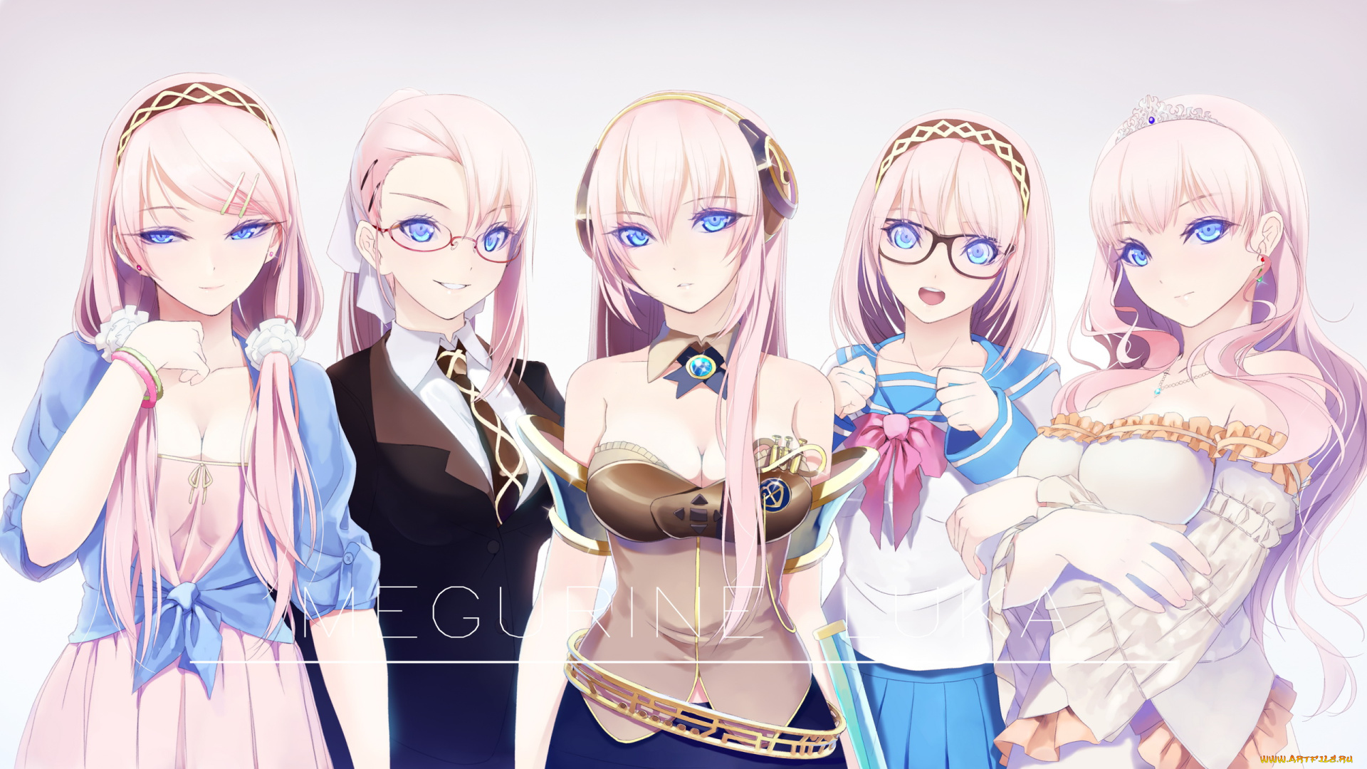аниме, vocaloid, megurine, luka, okingjo, арт, девушки