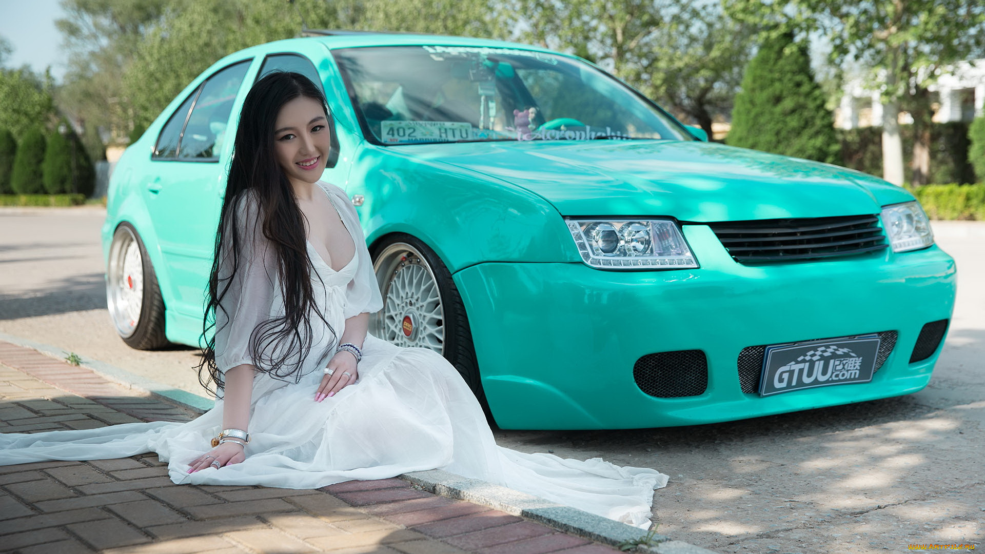 автомобили, -авто, с, девушками, взгляд, фон, азиатка, автомобиль, девушка
