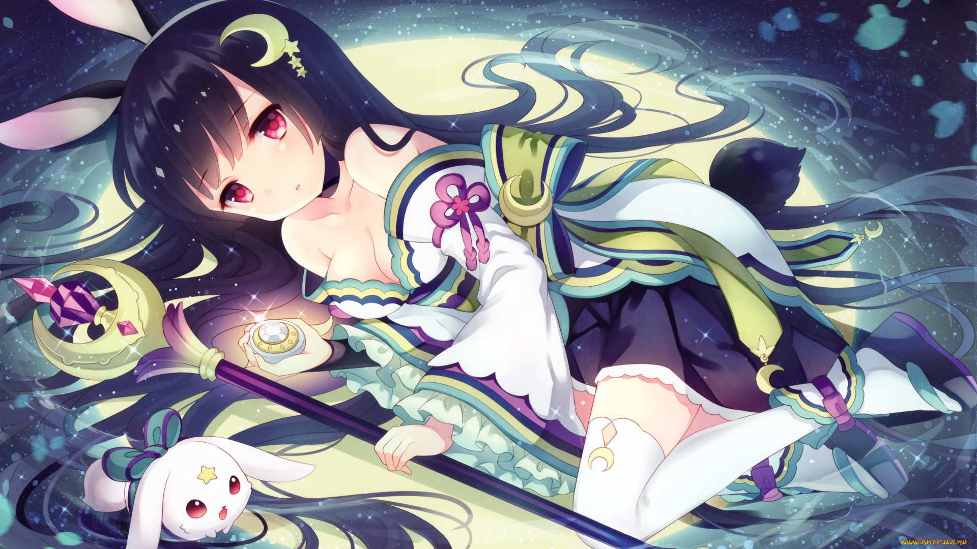 ohimesama, navigation, аниме, животные, , существа, wasabi, sekai, kaguyama, hime, кролик, ohimesama, navigation, девушка, арт