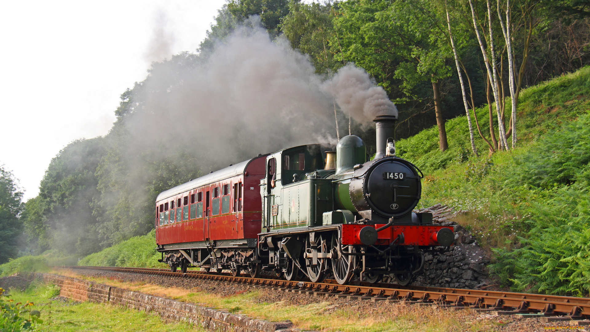 техника, паровозы, дорога, рельсы, паровоз, железная