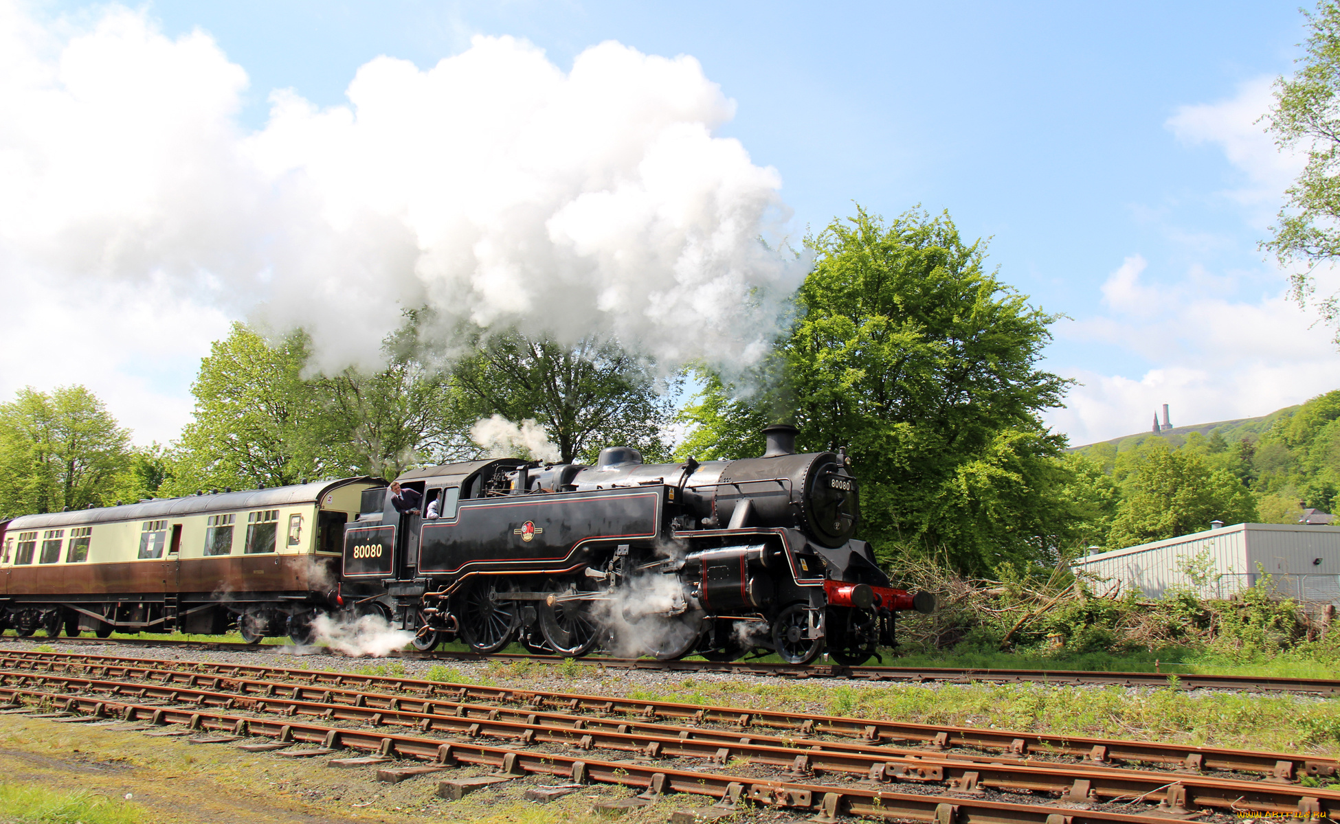 техника, паровозы, дорога, железная, паровоз, рельсы