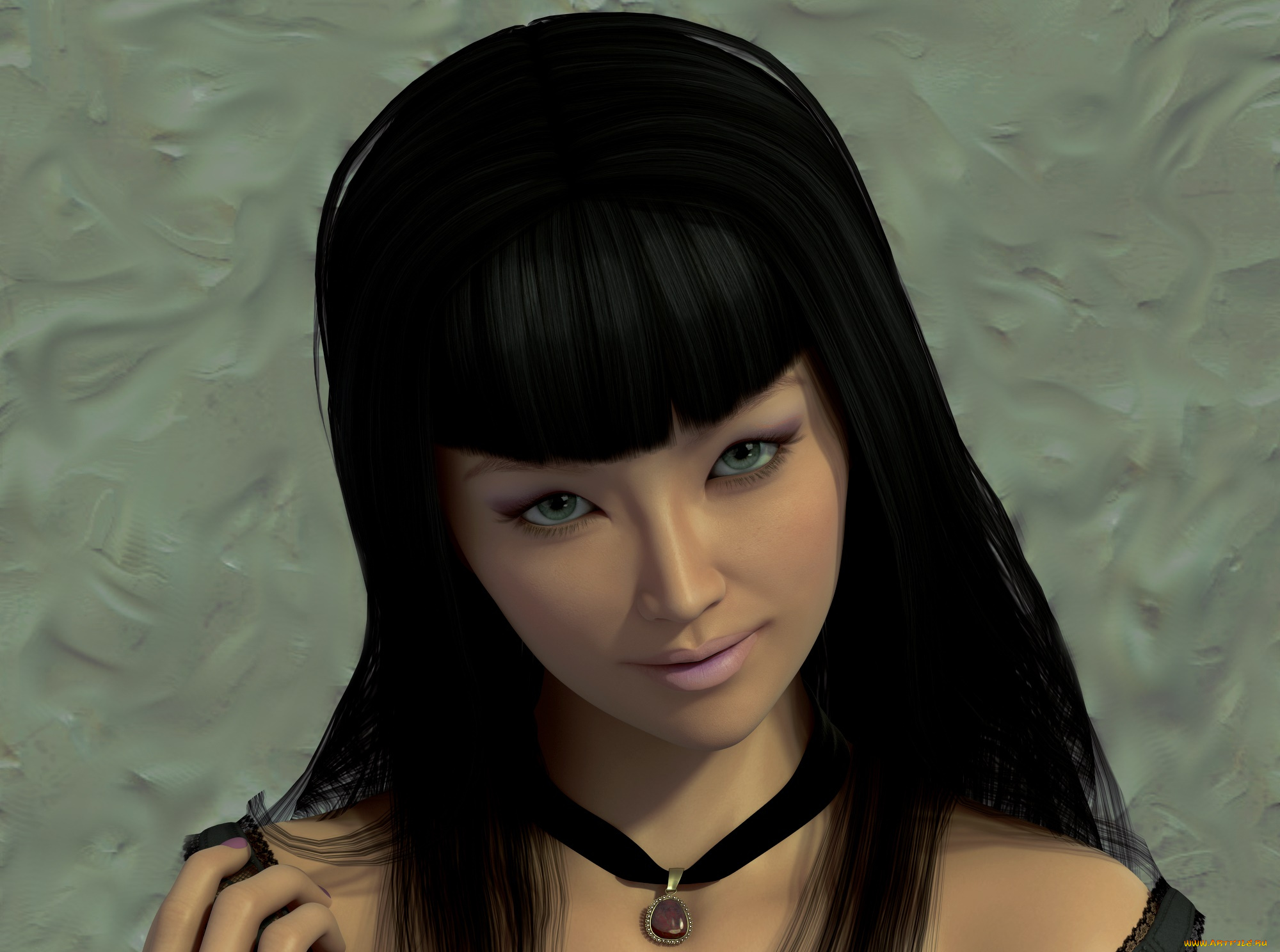 3д, графика, портрет, , portraits, девушка, взгляд, фон