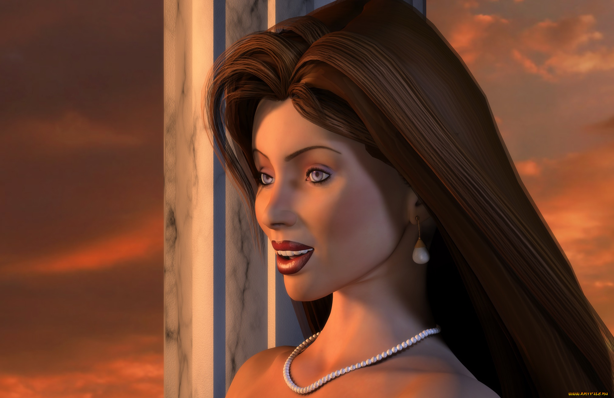 3д, графика, портрет, , portraits, девушка, взгляд, фон