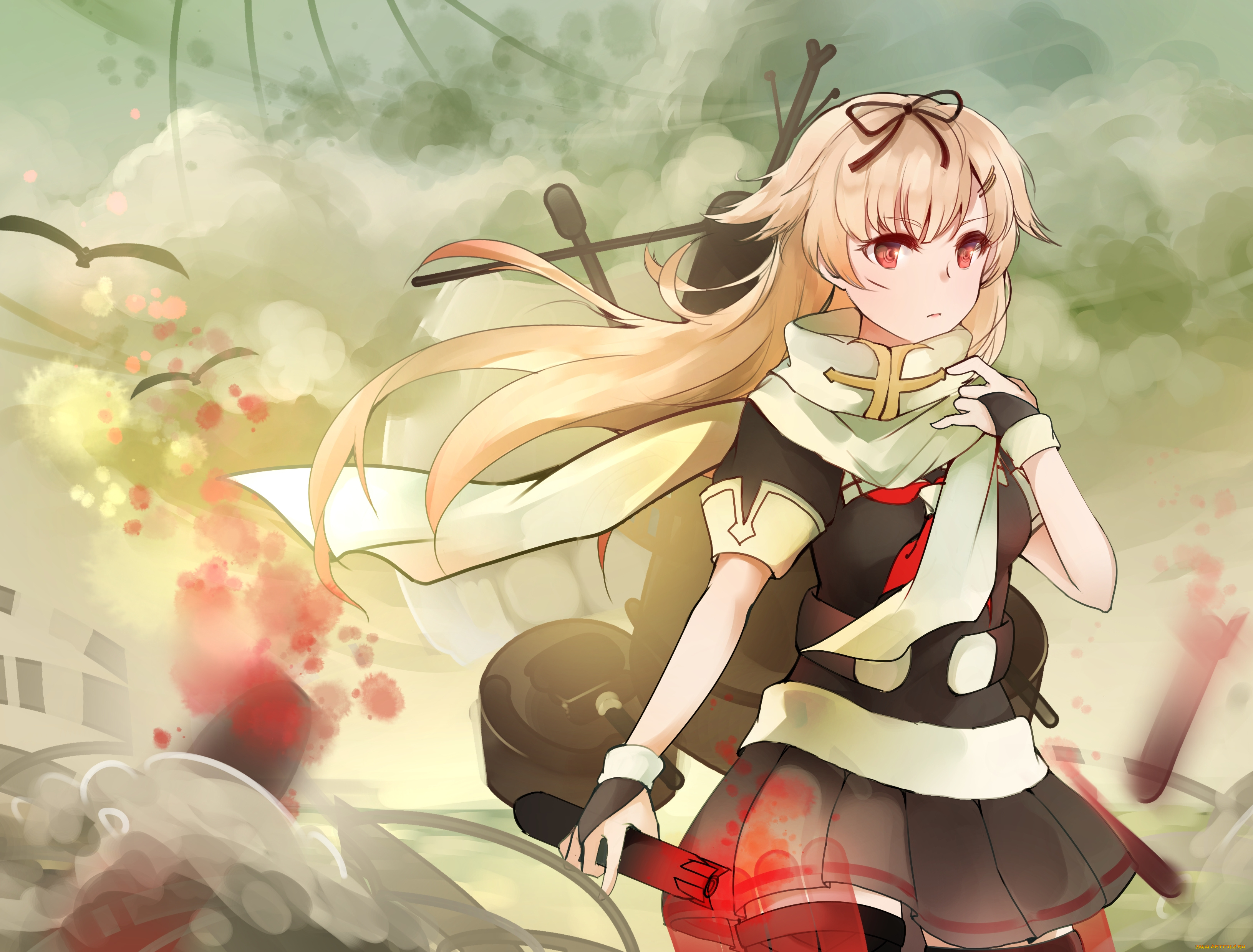 аниме, kantai, collection, sadoma, девушка, арт, kancolle, yuudachi, kantai, collection