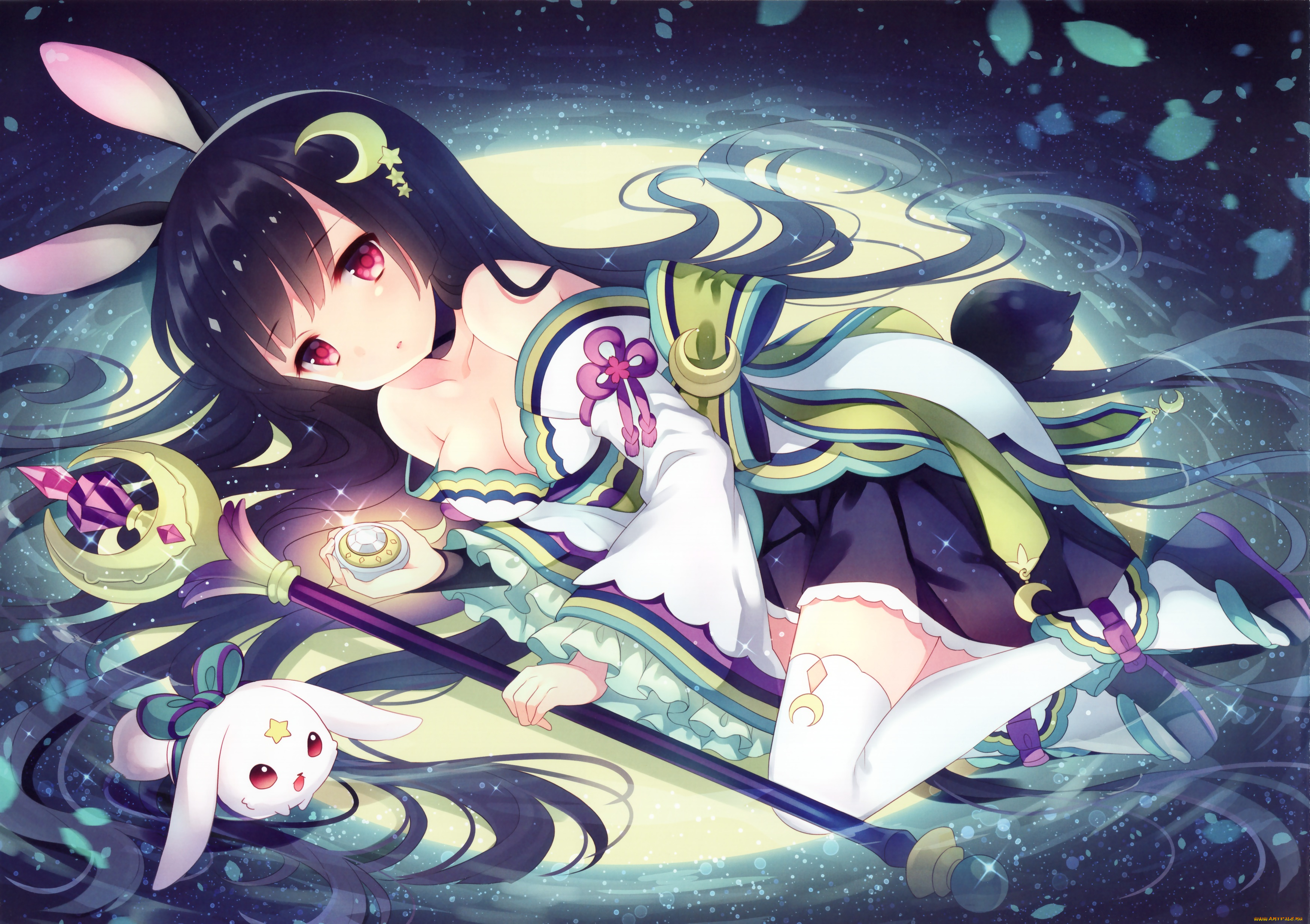 ohimesama, navigation, аниме, животные, , существа, wasabi, sekai, kaguyama, hime, кролик, ohimesama, navigation, девушка, арт