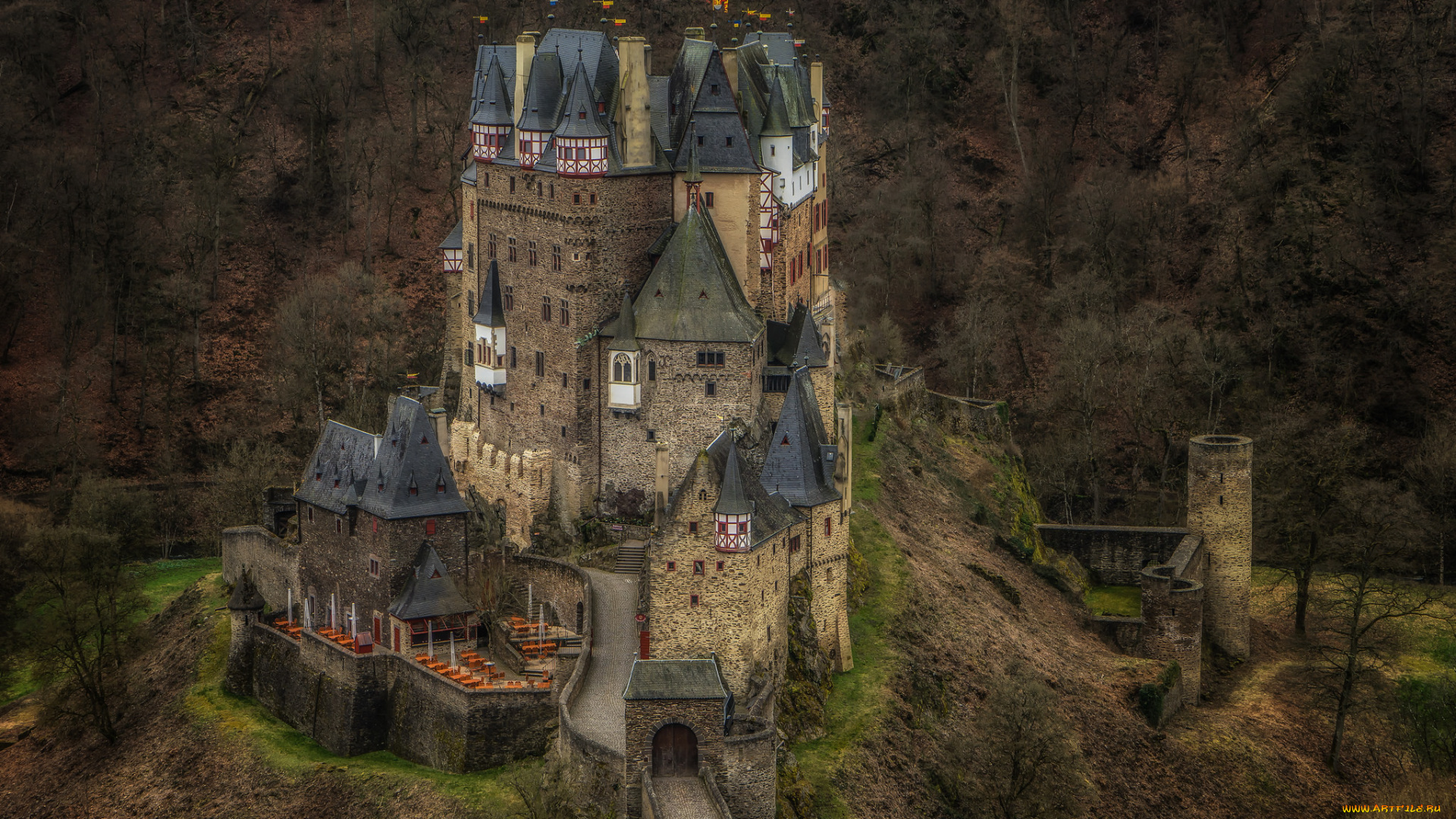burg, eltz, города, замки, германии, горы, замок