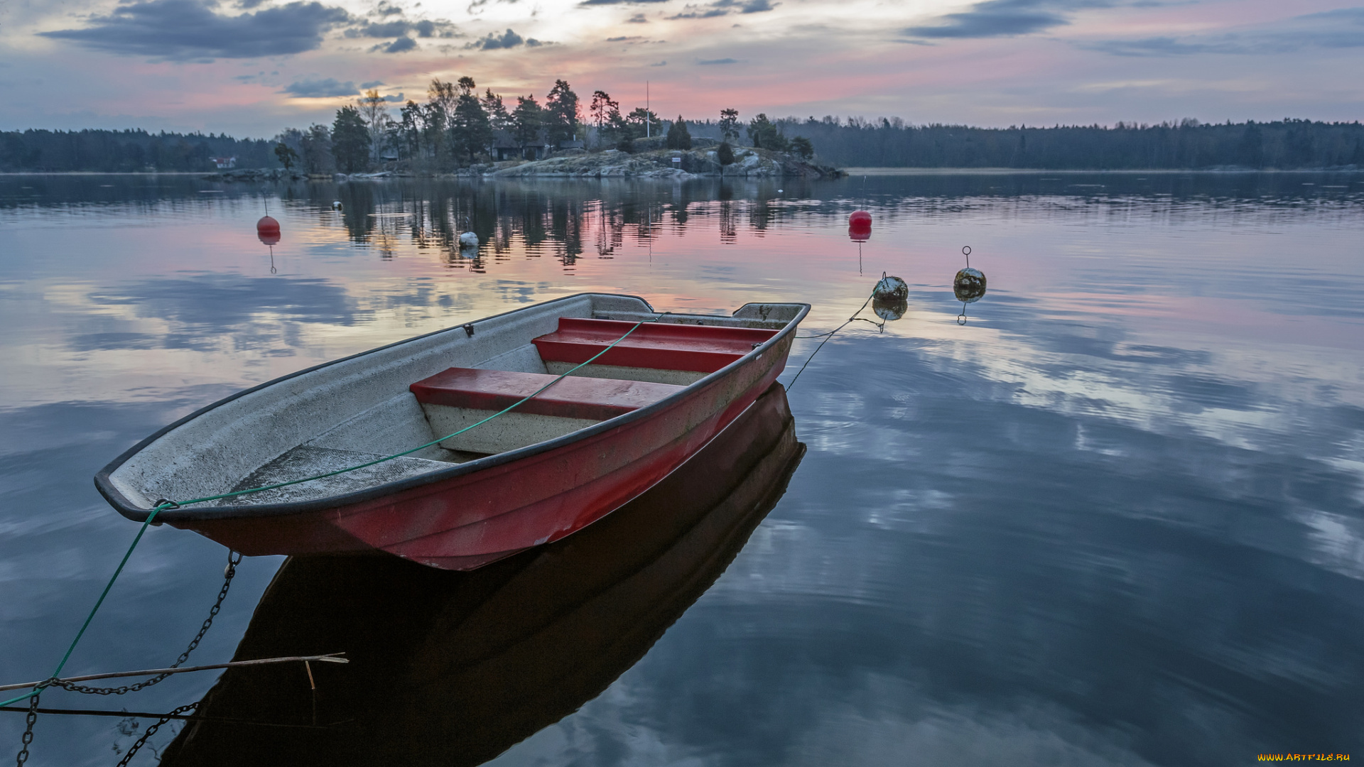 корабли, лодки, , шлюпки, заря, река
