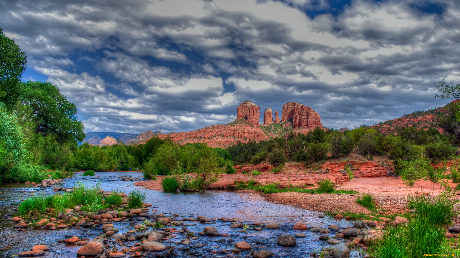 природа, реки, озера, горы, река, лес