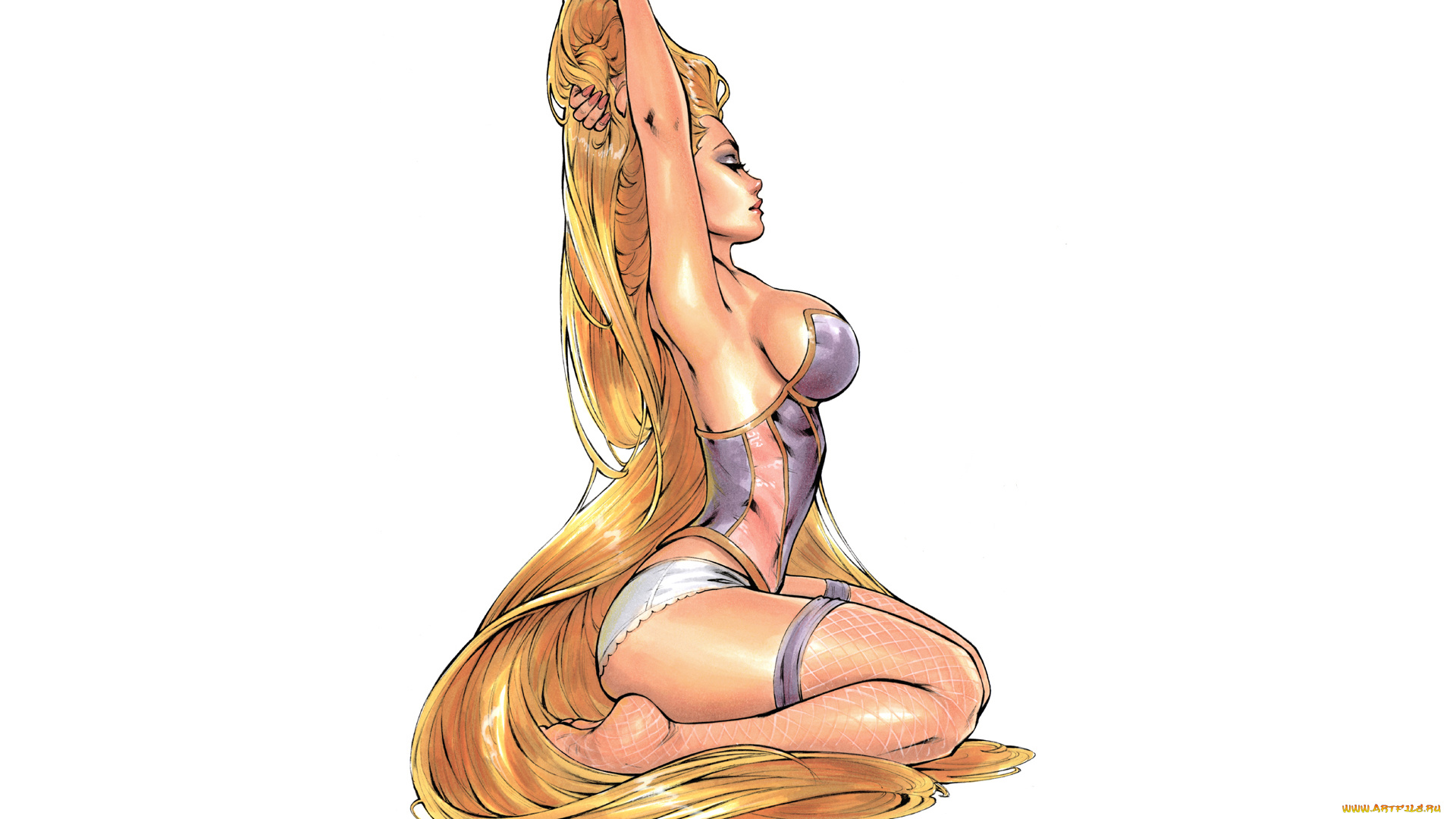 рисованное, люди, волосы, девушка, фон