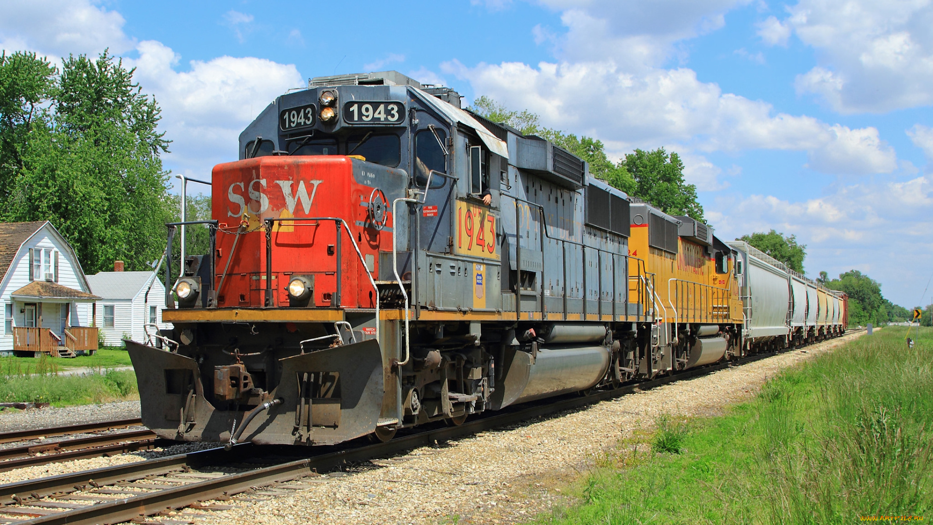 техника, поезда, локомотив, состав, рельсы