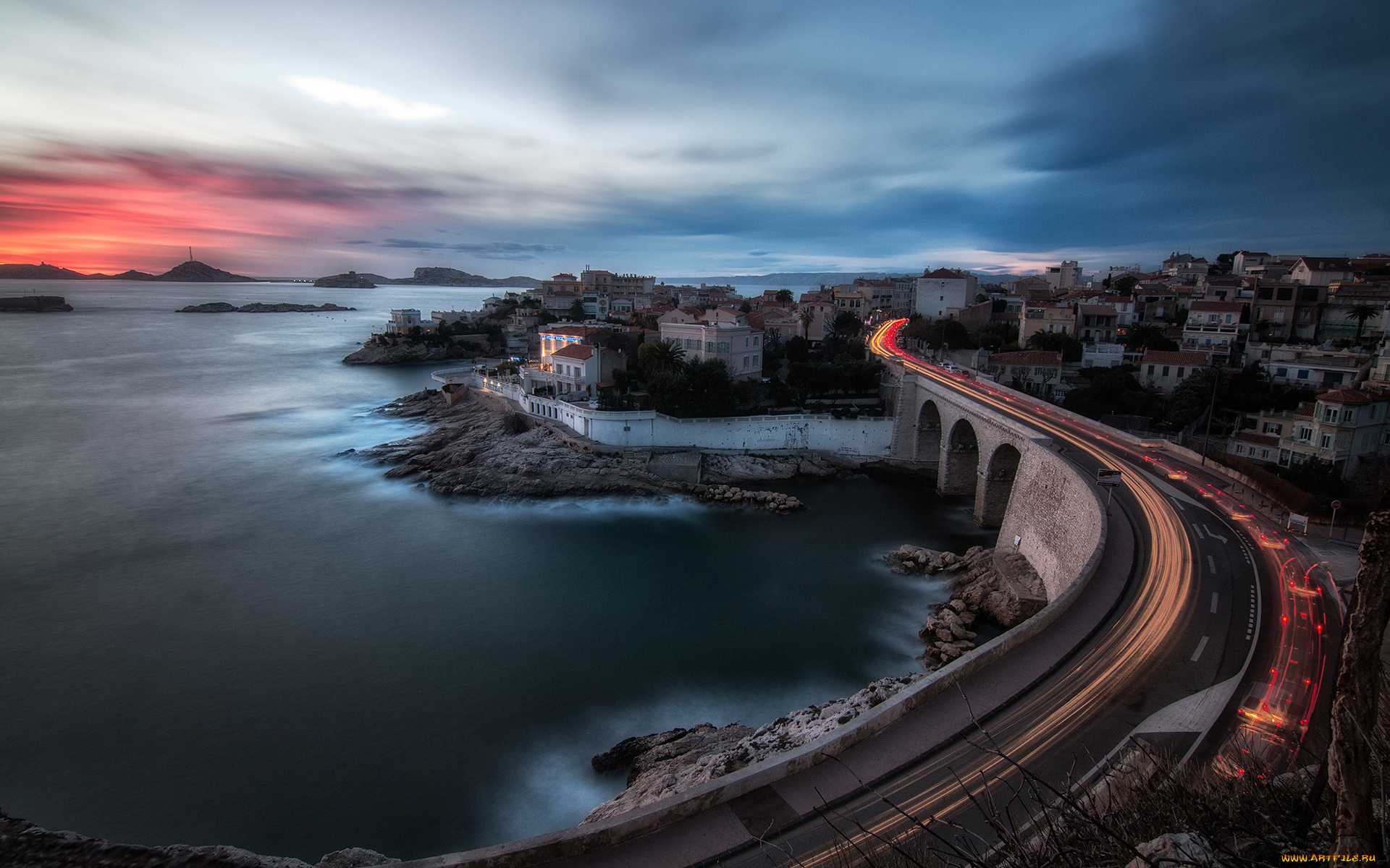 города, -, панорамы, город, мост