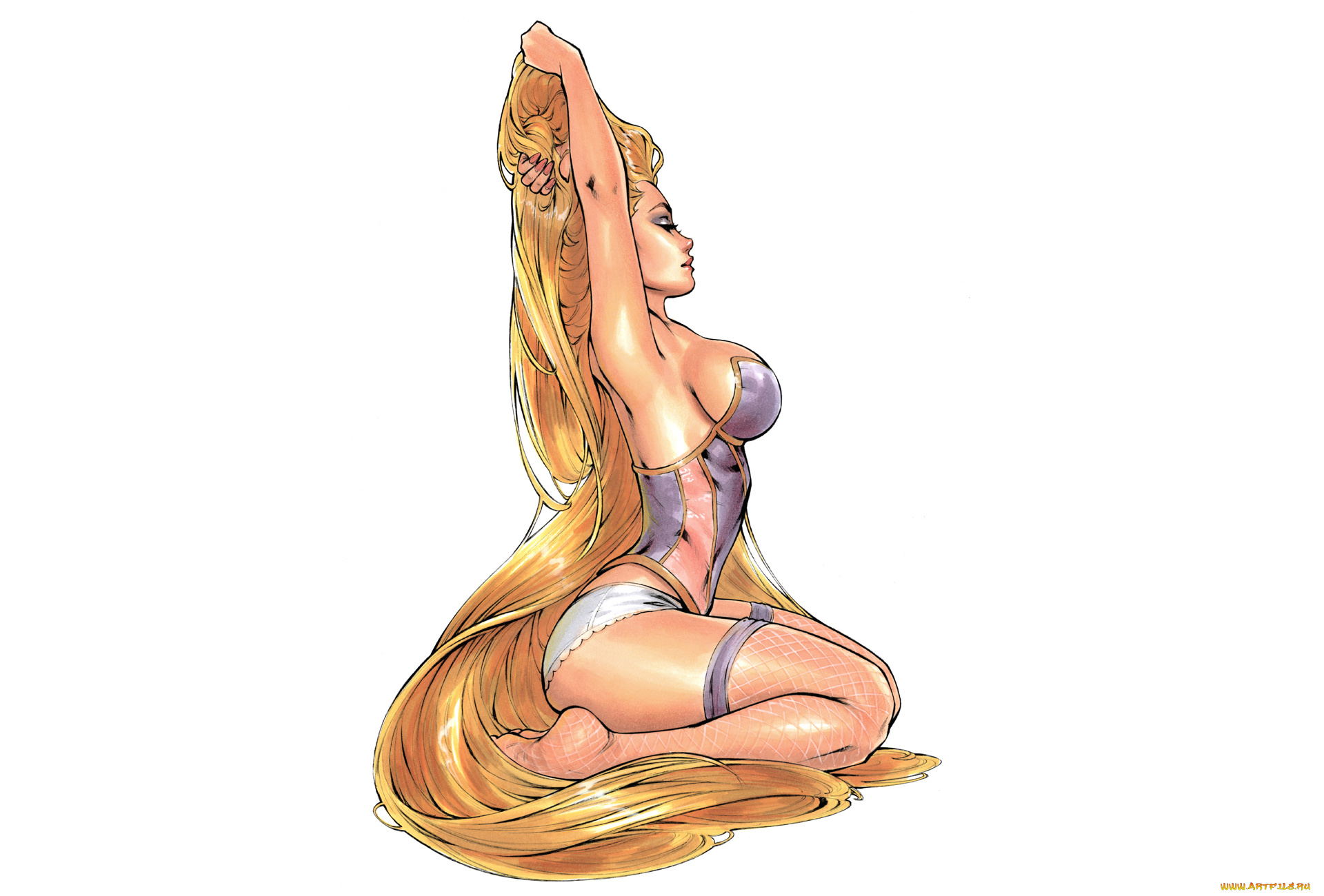 рисованное, люди, волосы, девушка, фон