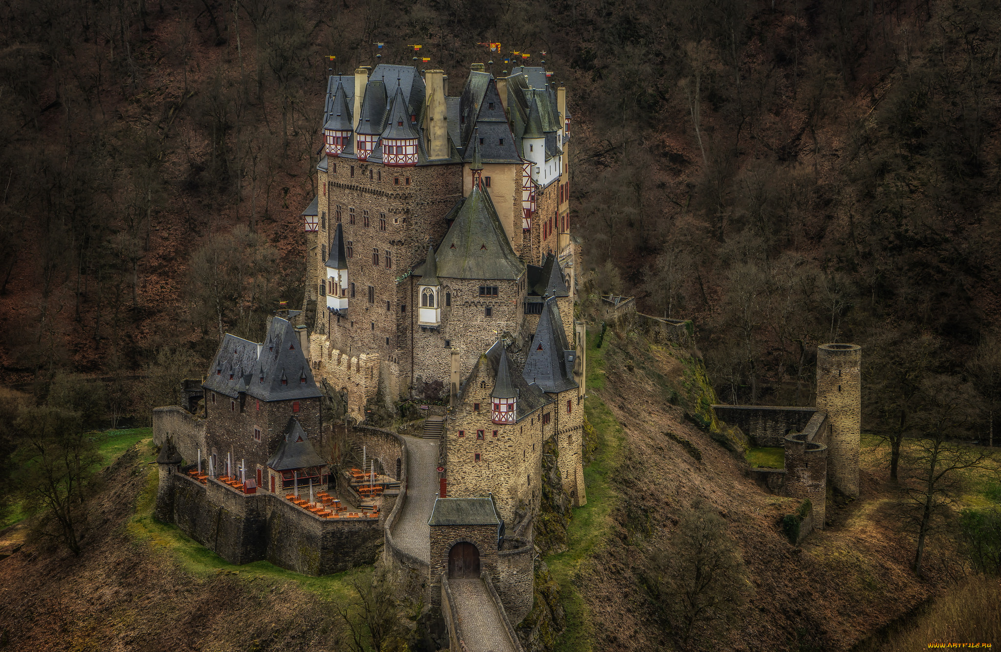 burg, eltz, города, замки, германии, горы, замок
