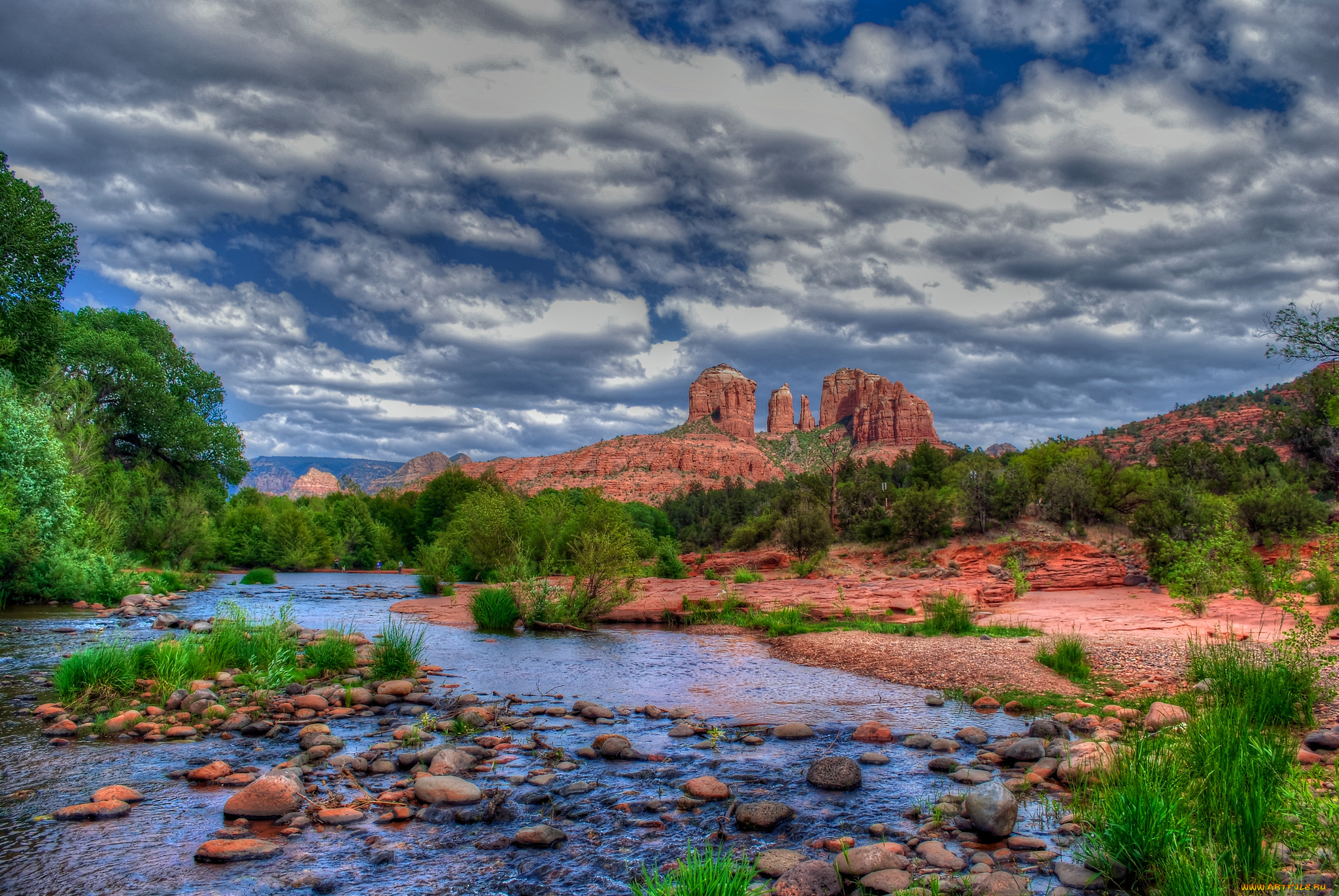 природа, реки, озера, горы, река, лес