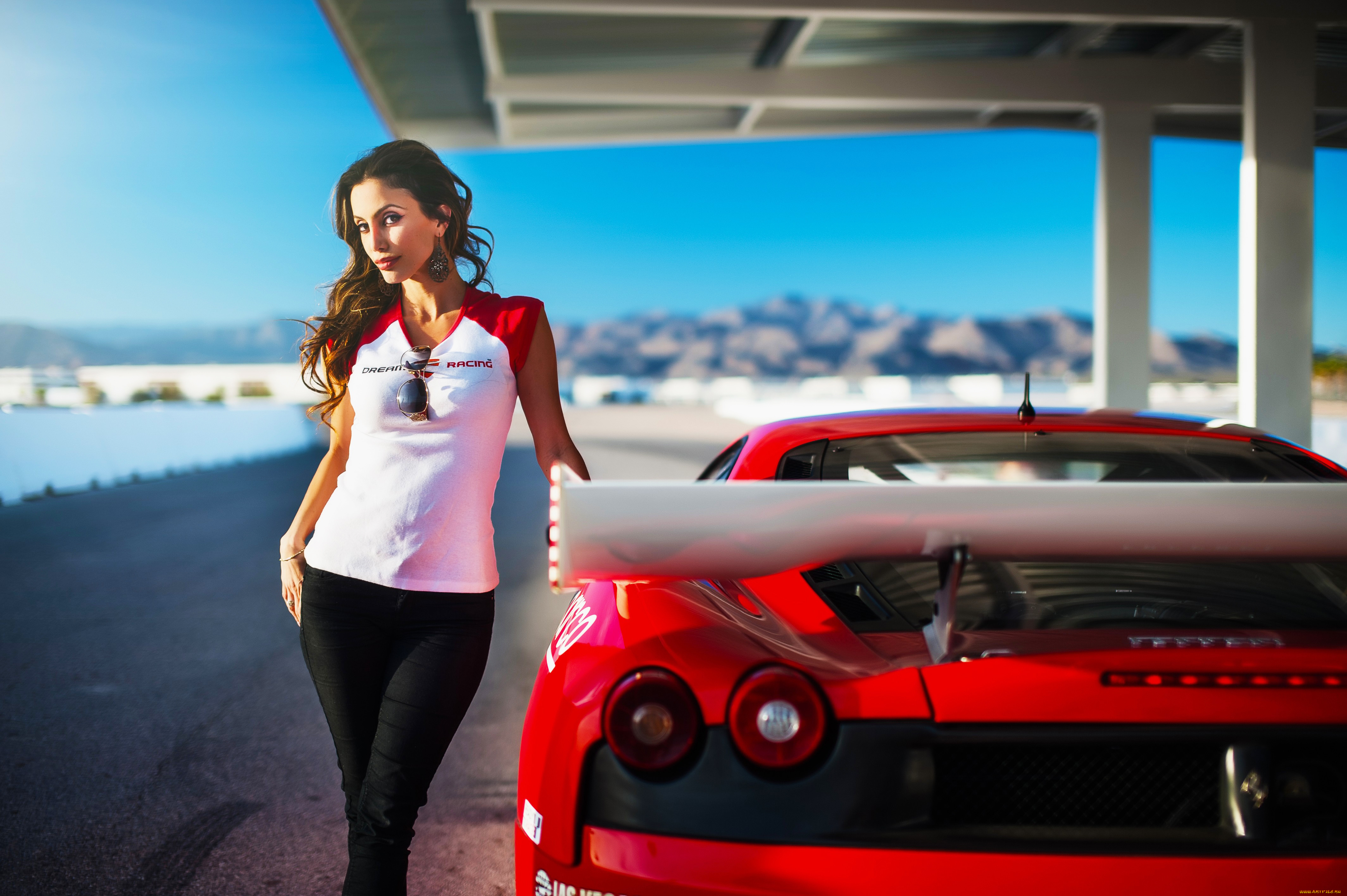 ferrari, girl, 6, автомобили, -авто, с, девушками, girl, ferrari, красный
