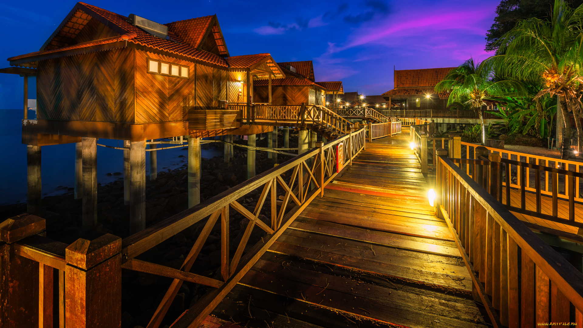 berjaya, langkawi, resort, , malaysia, природа, тропики, огни, ночь