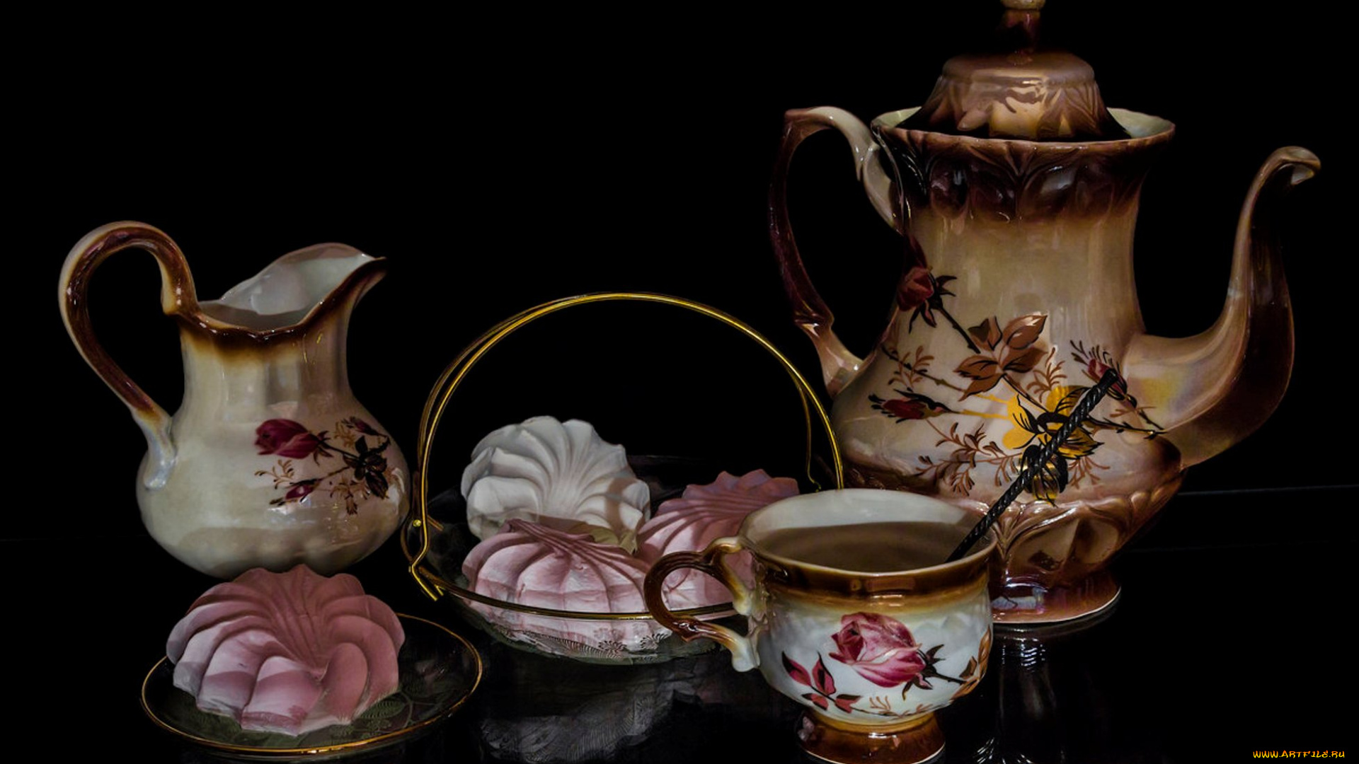 еда, напитки, , Чай, зефир, чай, натюрморт