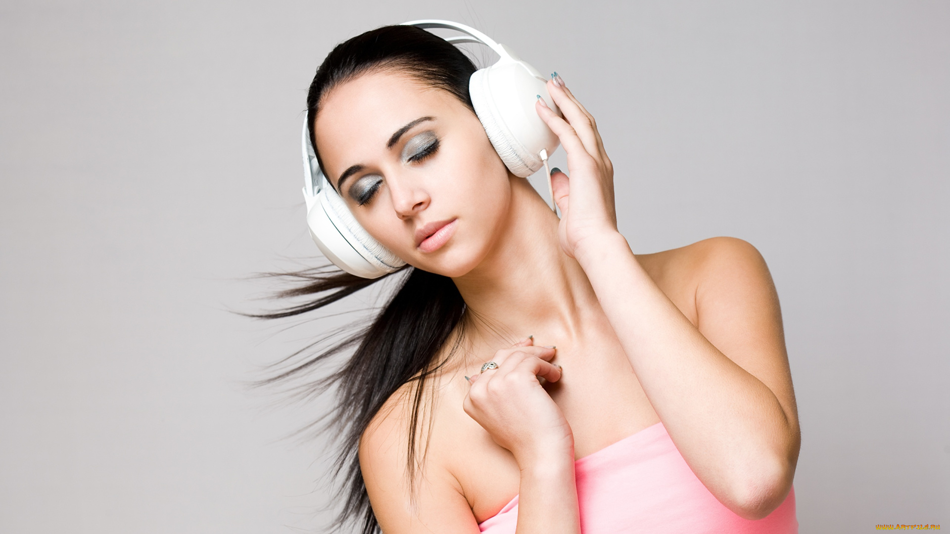 музыка, -другое, наушники, девушка