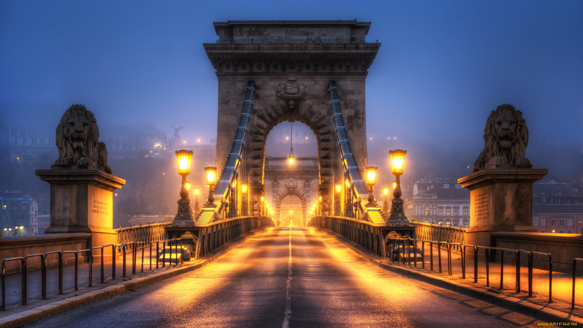 sz&, 233, chenyi, chain, bridge, |, budapest, , hungary, города, будапешт, , венгрия, огни, мост, ночь