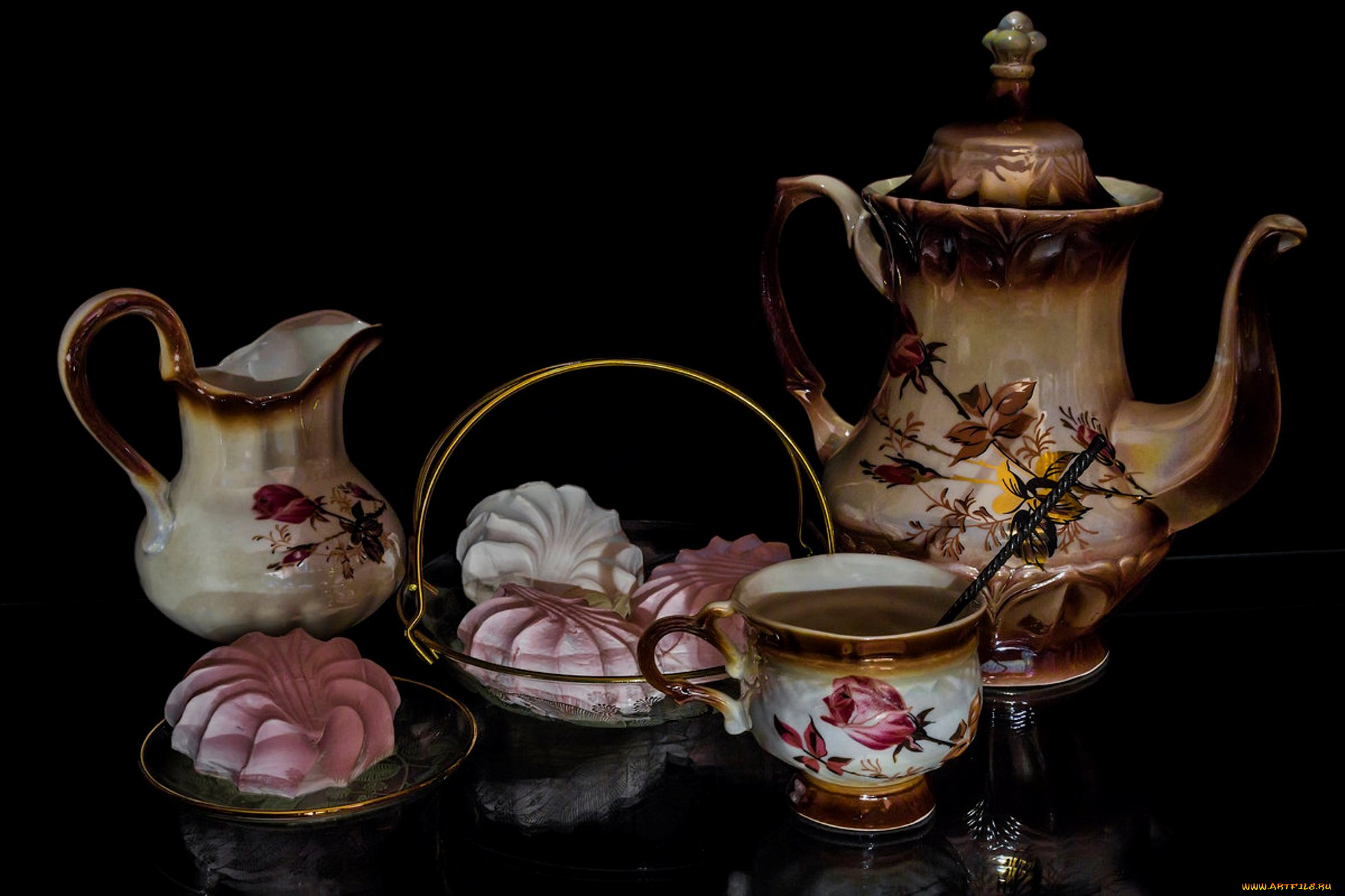 еда, напитки, , Чай, зефир, чай, натюрморт