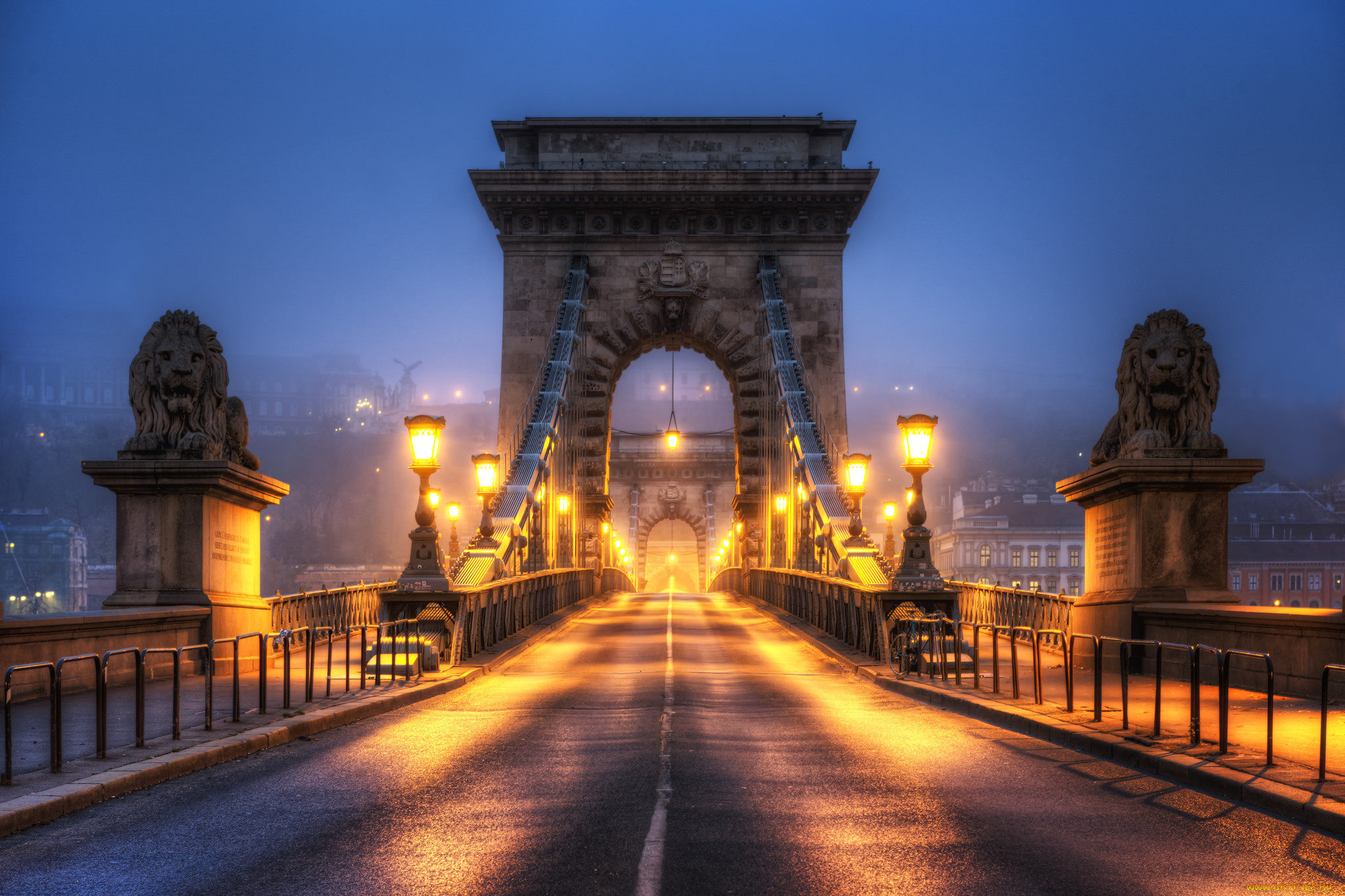 sz&, 233, chenyi, chain, bridge, |, budapest, , hungary, города, будапешт, , венгрия, огни, мост, ночь