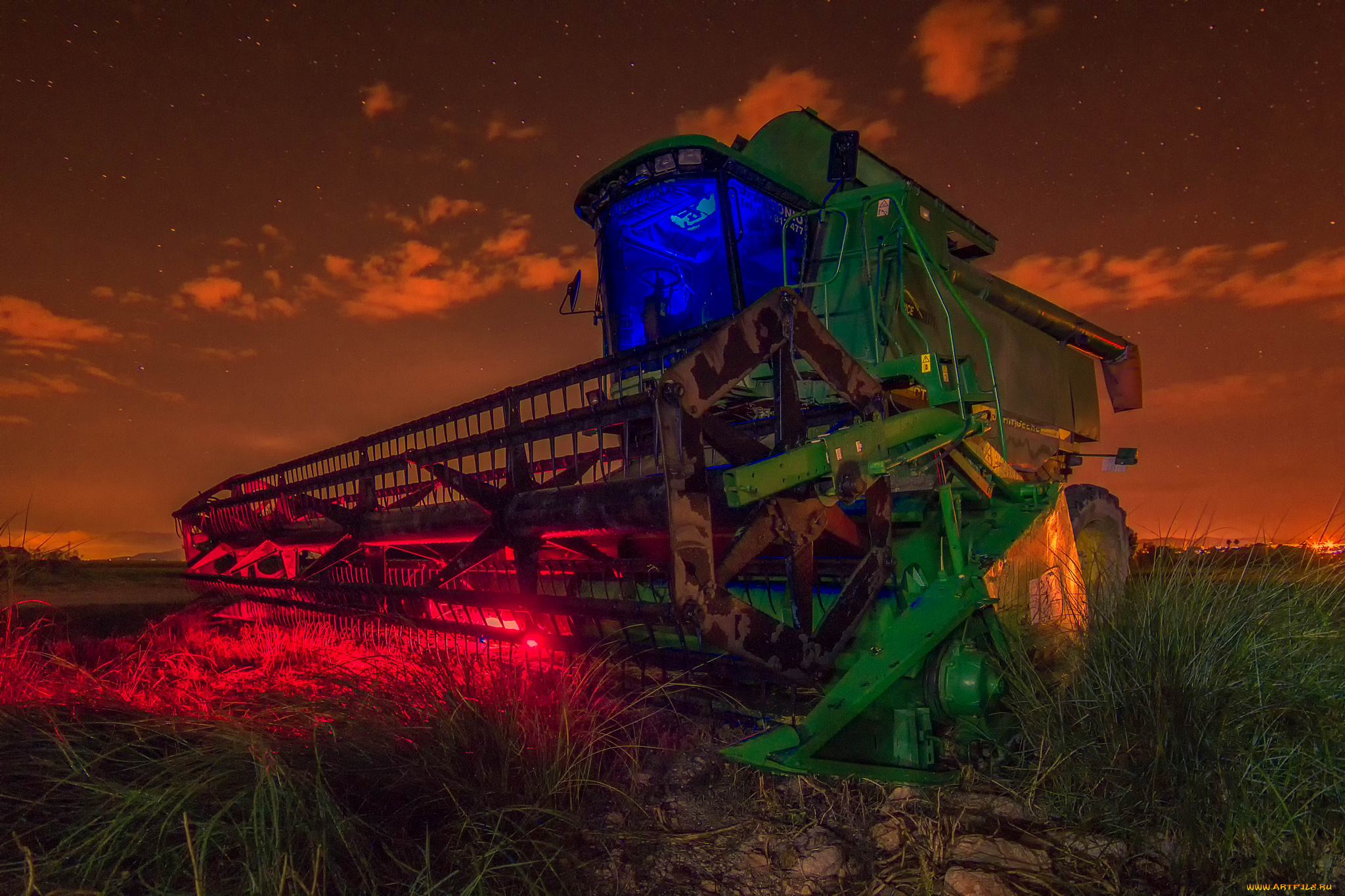 техника, комбайны, поле, комбайн