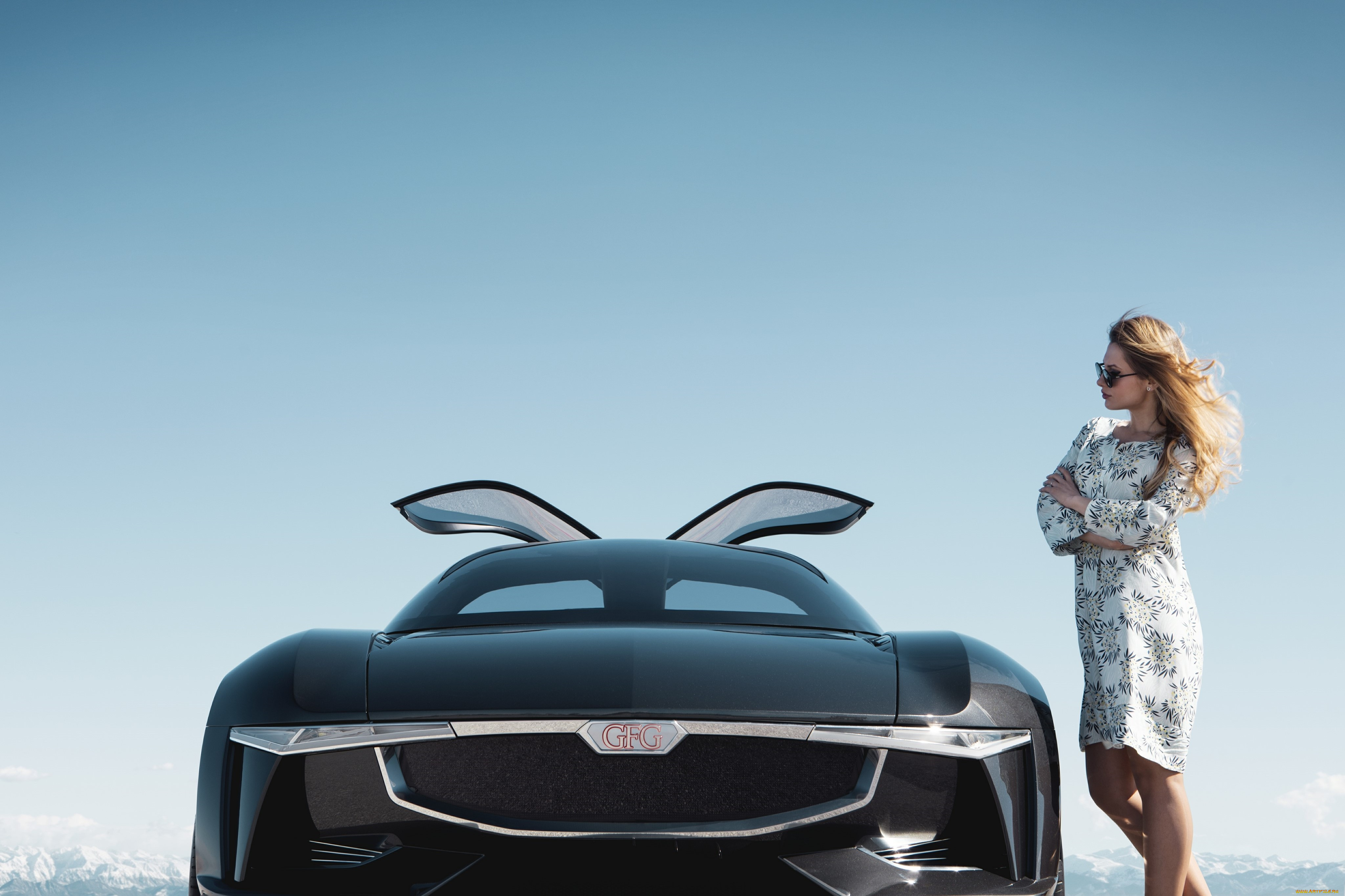 автомобили, -авто, с, девушками, девушка, взгляд, фон