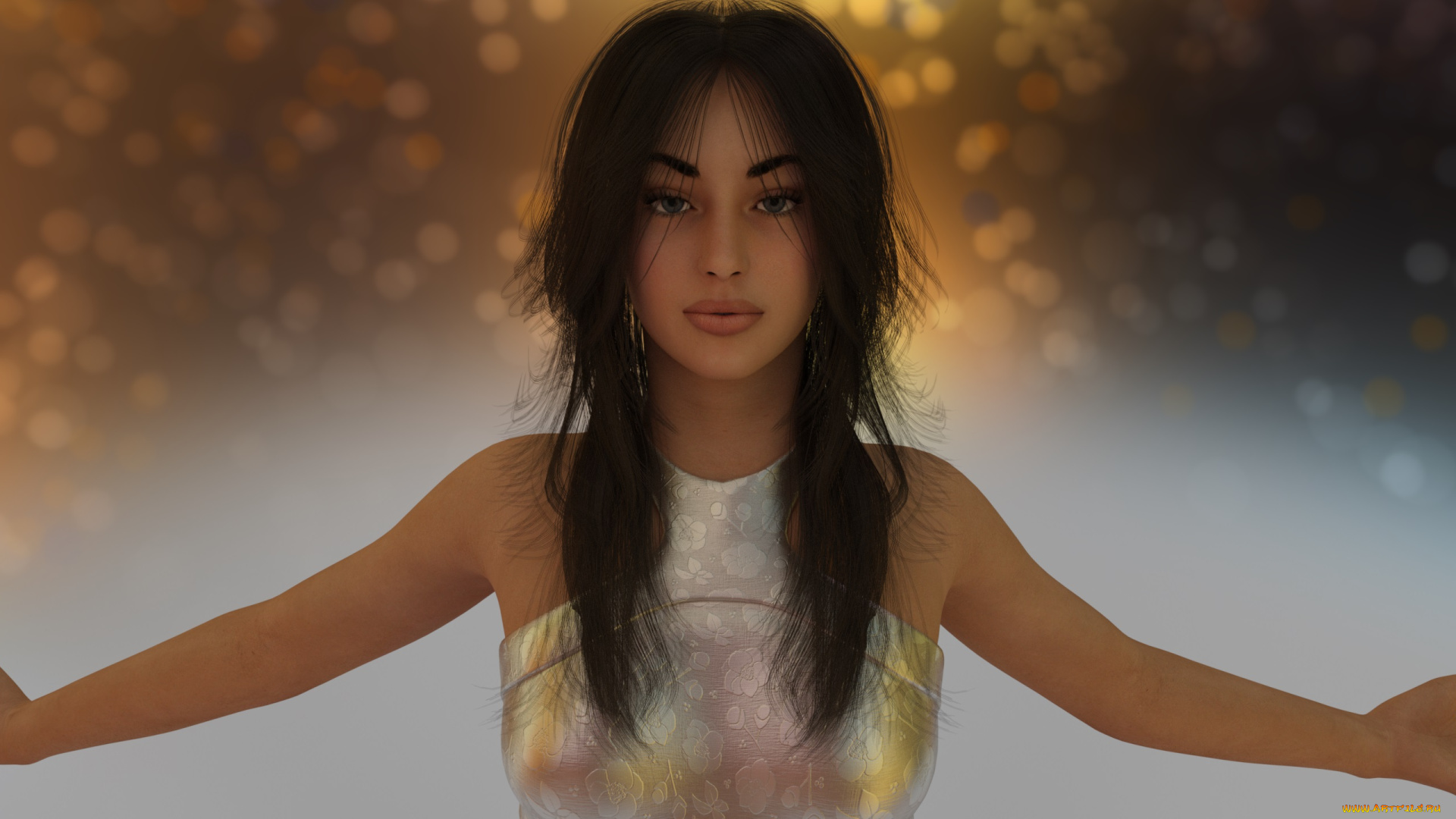 3д, графика, люди, , people, взгляд, девушка, фон