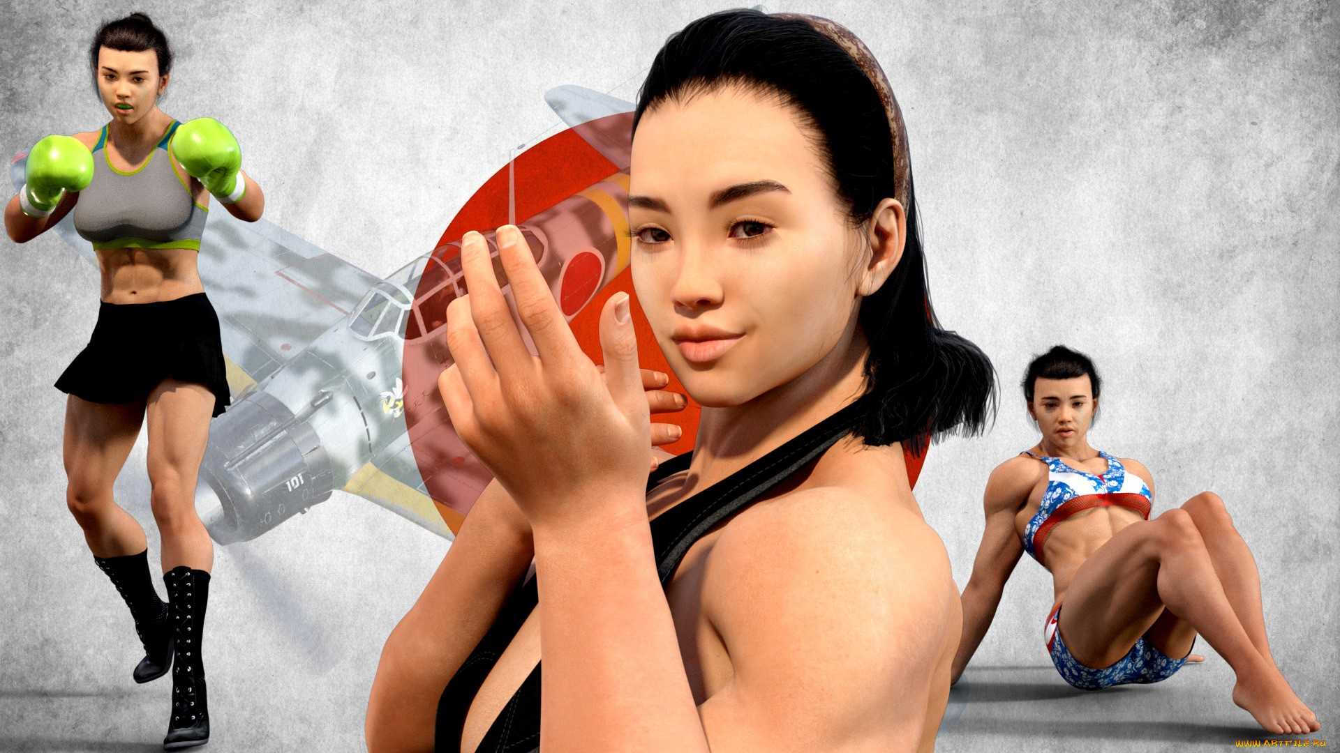 3д, графика, спорт, , sport, девушка, взгляд, фон