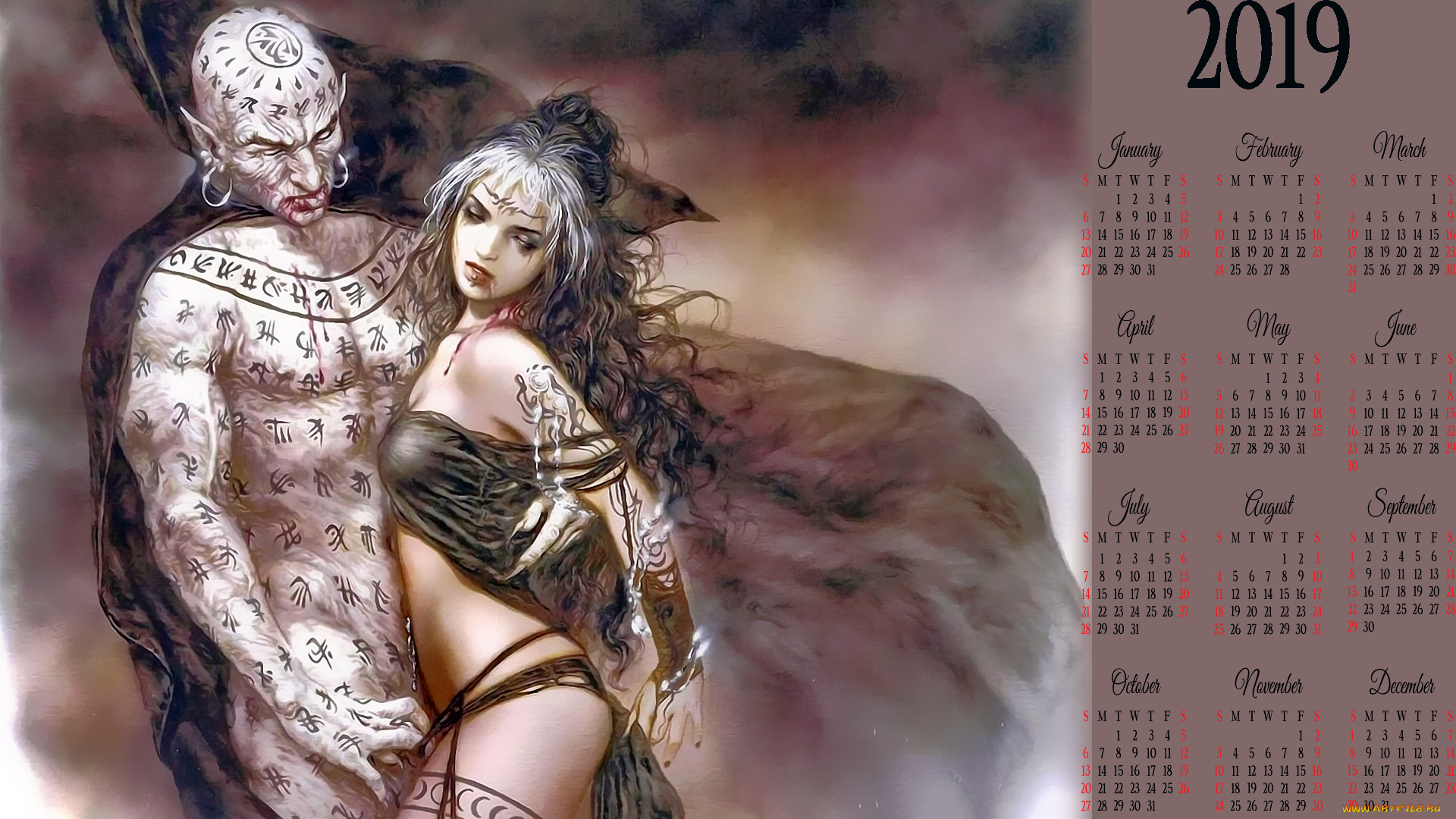 календари, фэнтези, существо, тату, узор, девушка, рисунок, плащ